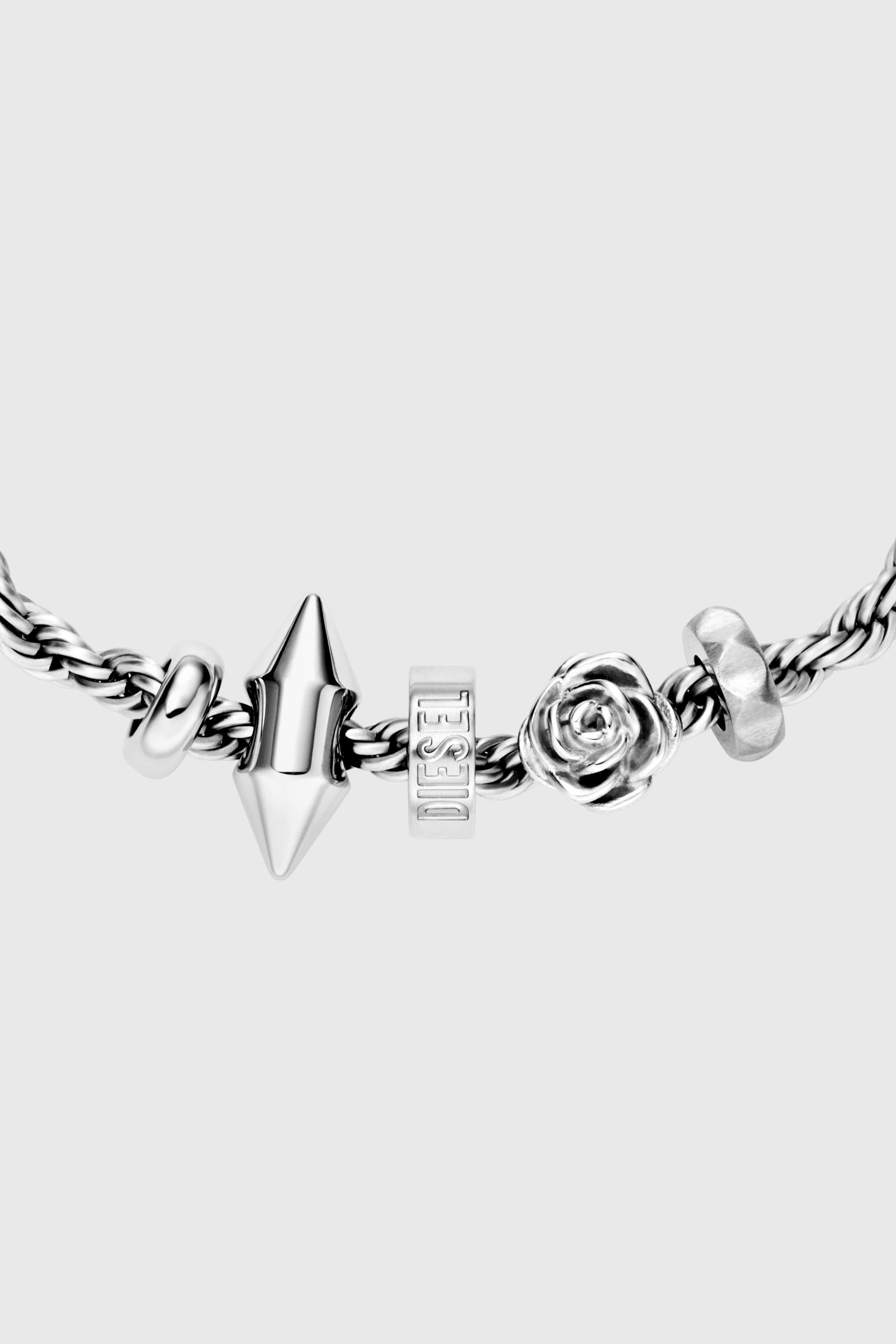 Diesel - DX1622040 JEWELLERY, Unisex's Stainless steel charm bracelet in Silver - 5