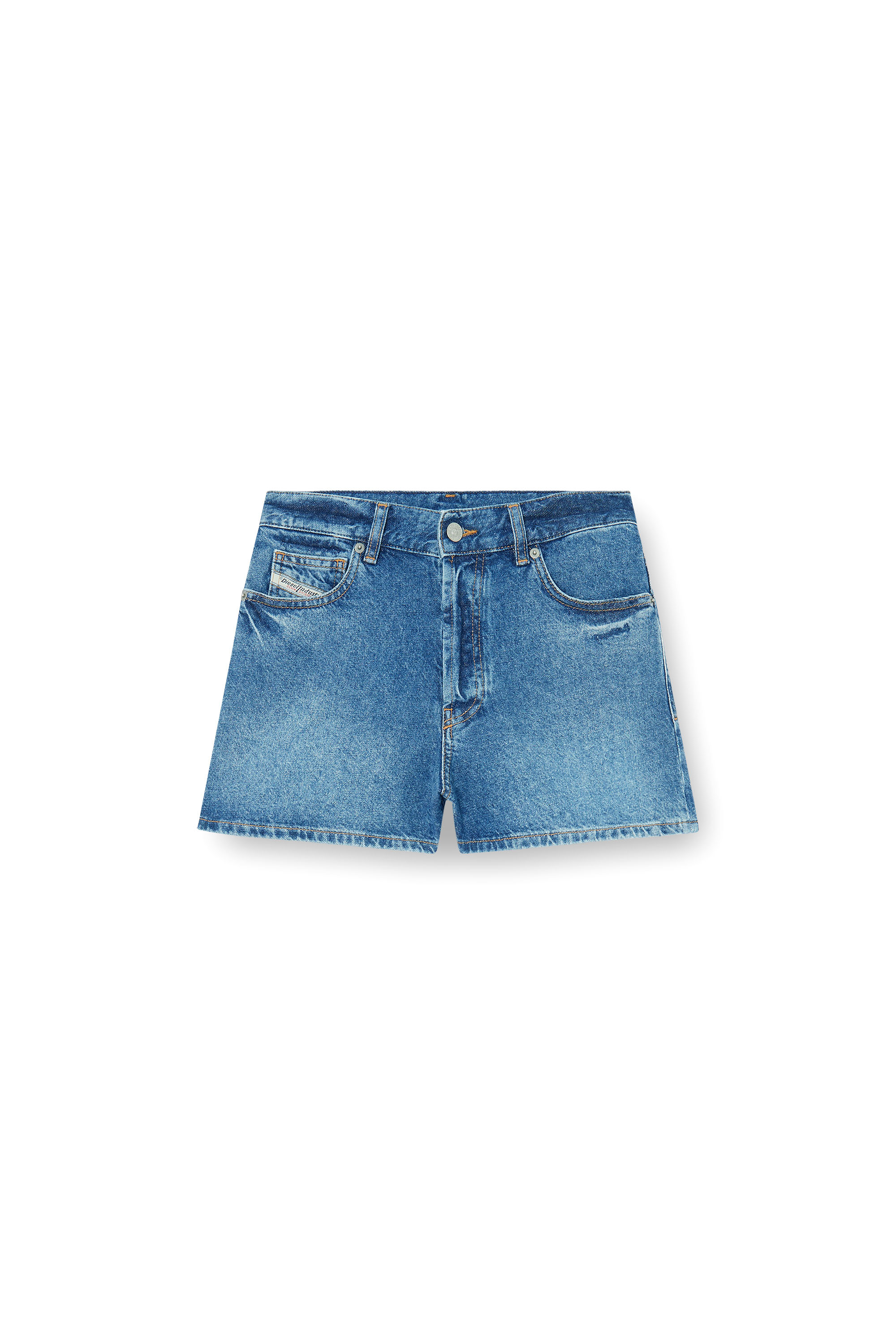 Diesel - DE-HELIOS, Woman's Denim shorts in worn-in denim in Medium blue - 2
