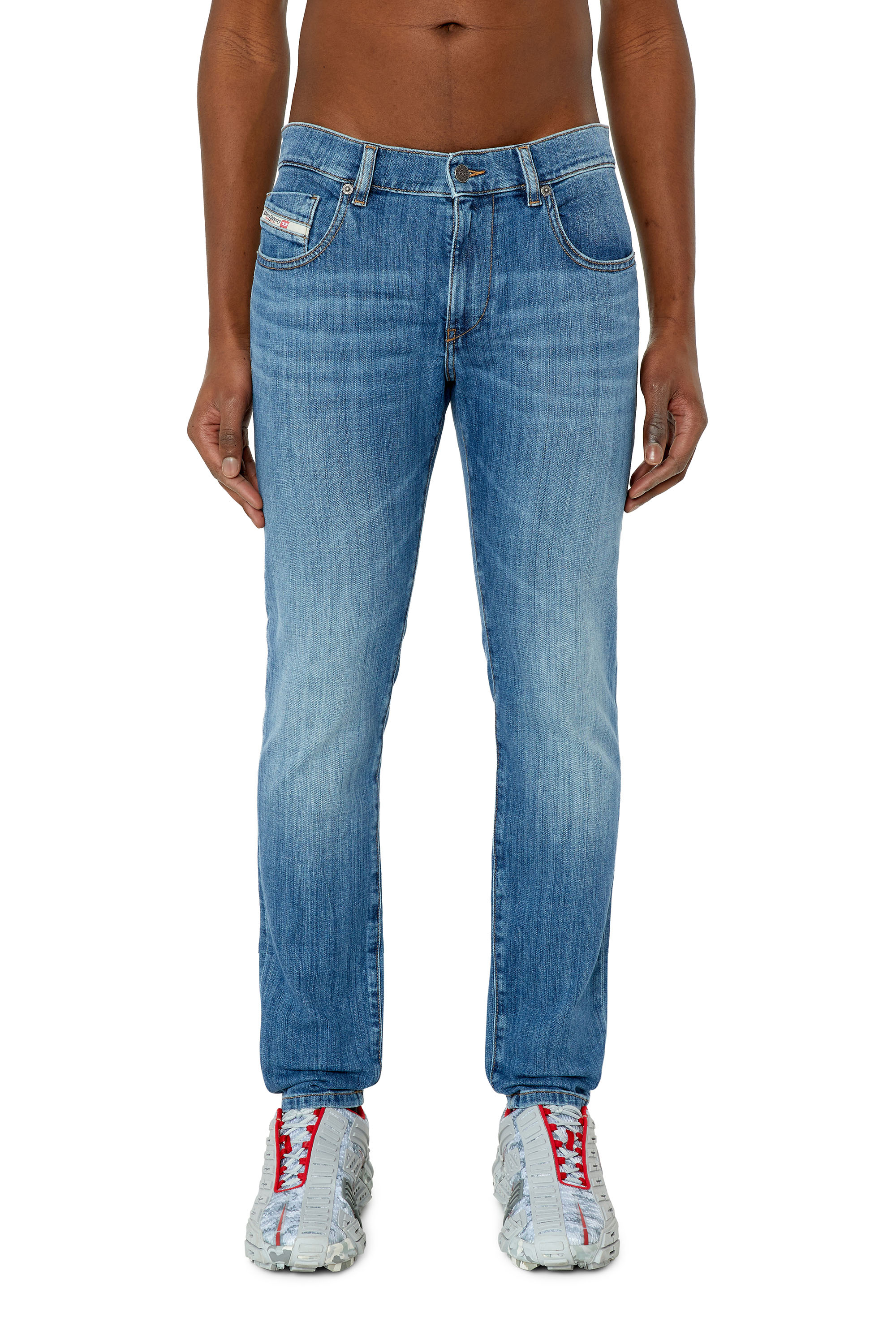 Diesel - 2019 D-Strukt 0EKAI Slim Jeans, Medium blue - Image 1