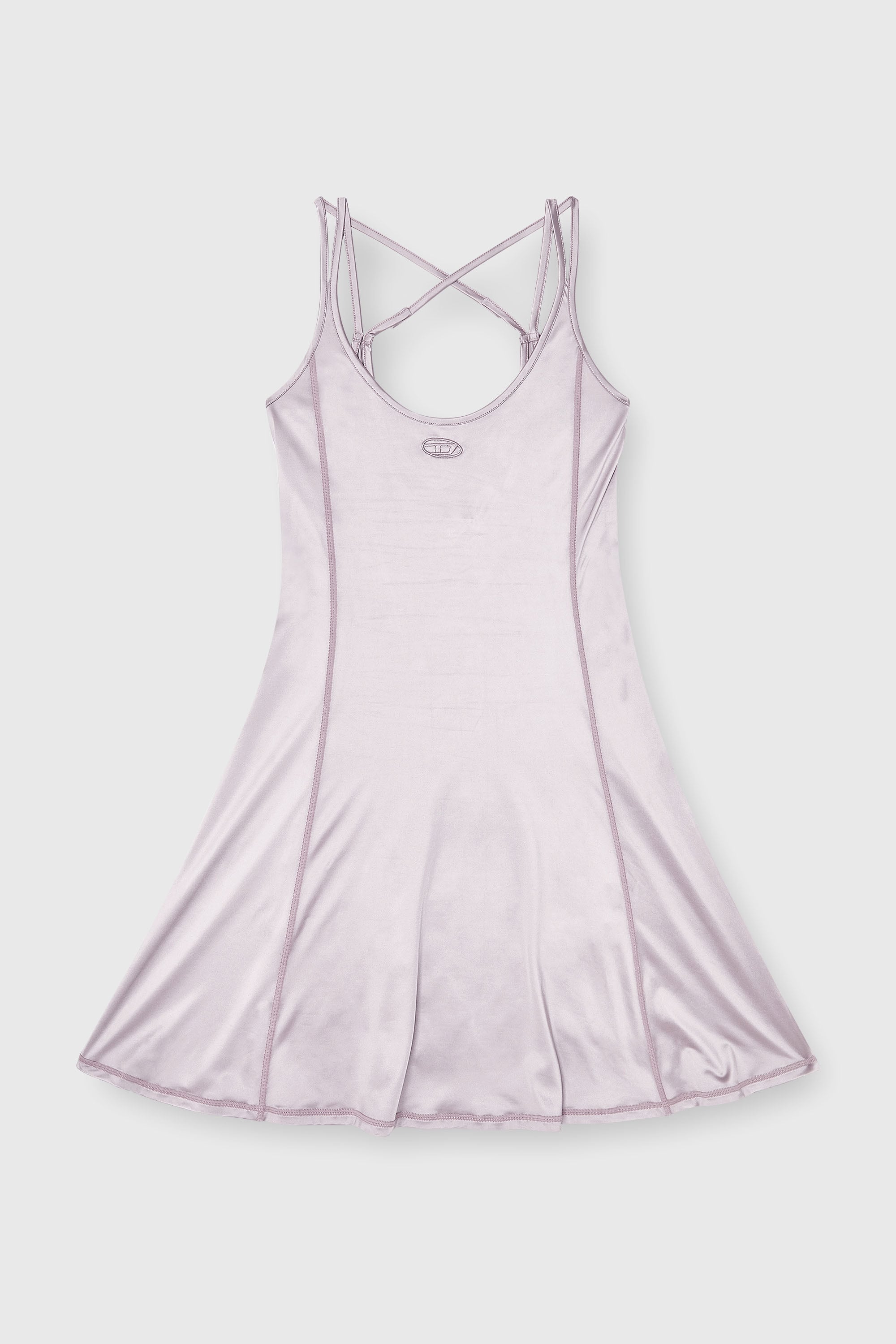 Diesel - D-IMMY, Woman's Fluid mini dress with double straps in Lilac - 2
