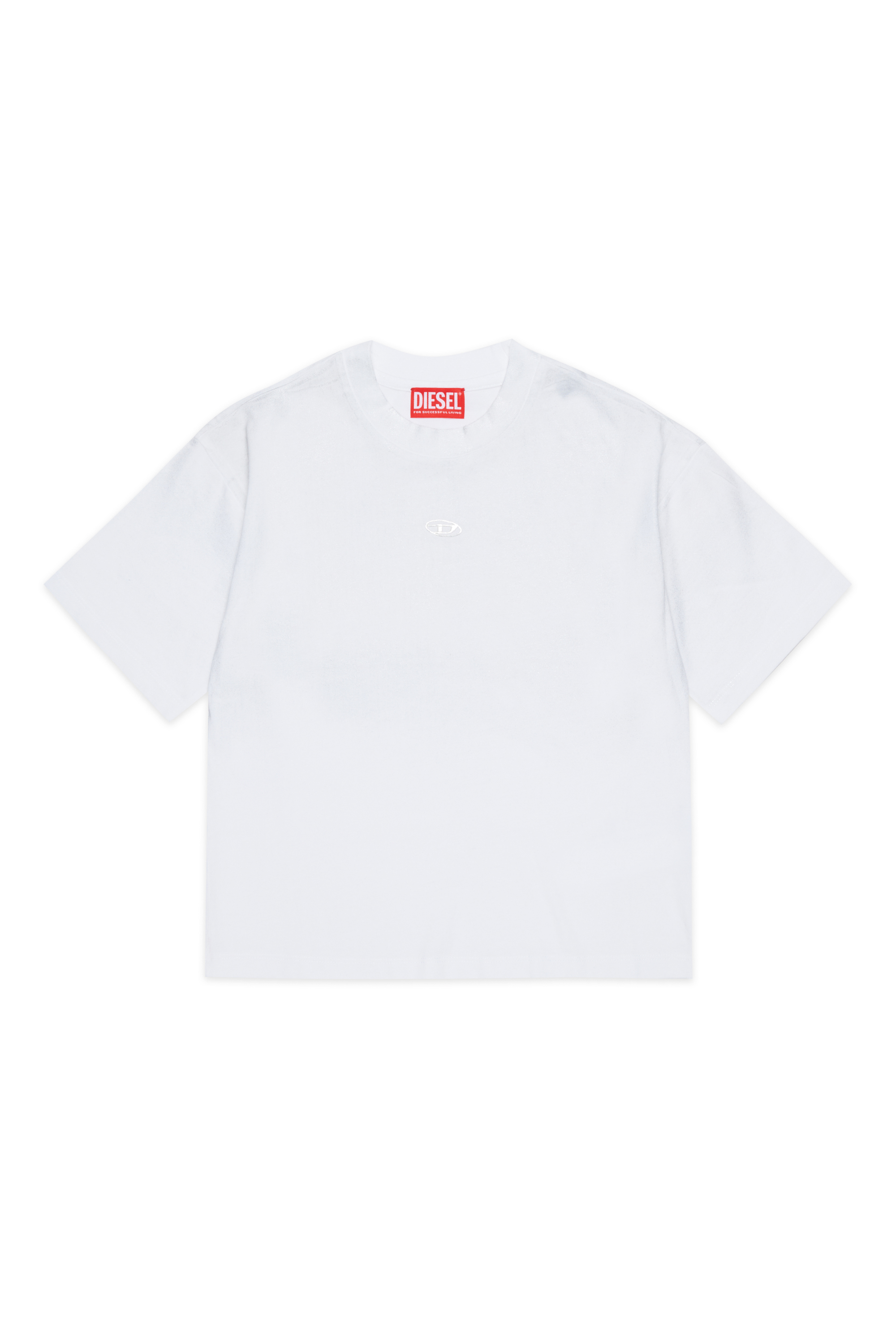 Diesel - TANORMYS2, Woman's Cotton T-shirt with tonal Oval D embroidery in White - 1