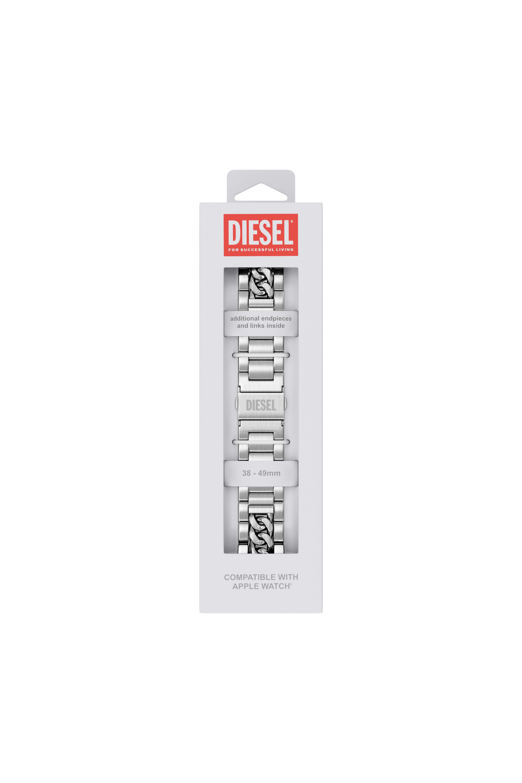 Diesel - DSS027 WATCH, Man's Stainless steel watch band for apple watch&reg;, 38-49mm in Silver - 2