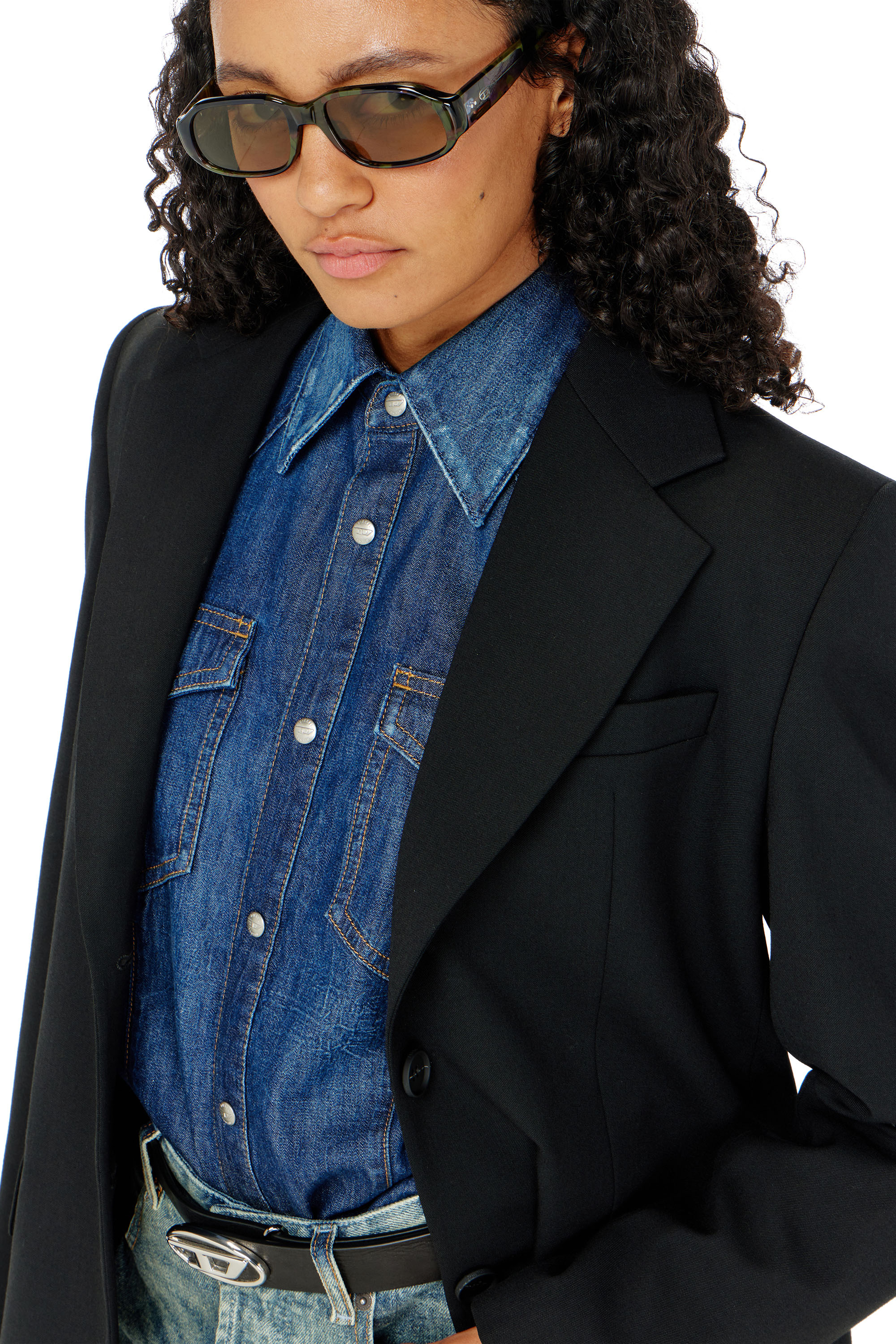 Diesel - G-KESS-R1, Woman's Blazer in wool blend in Black - 5