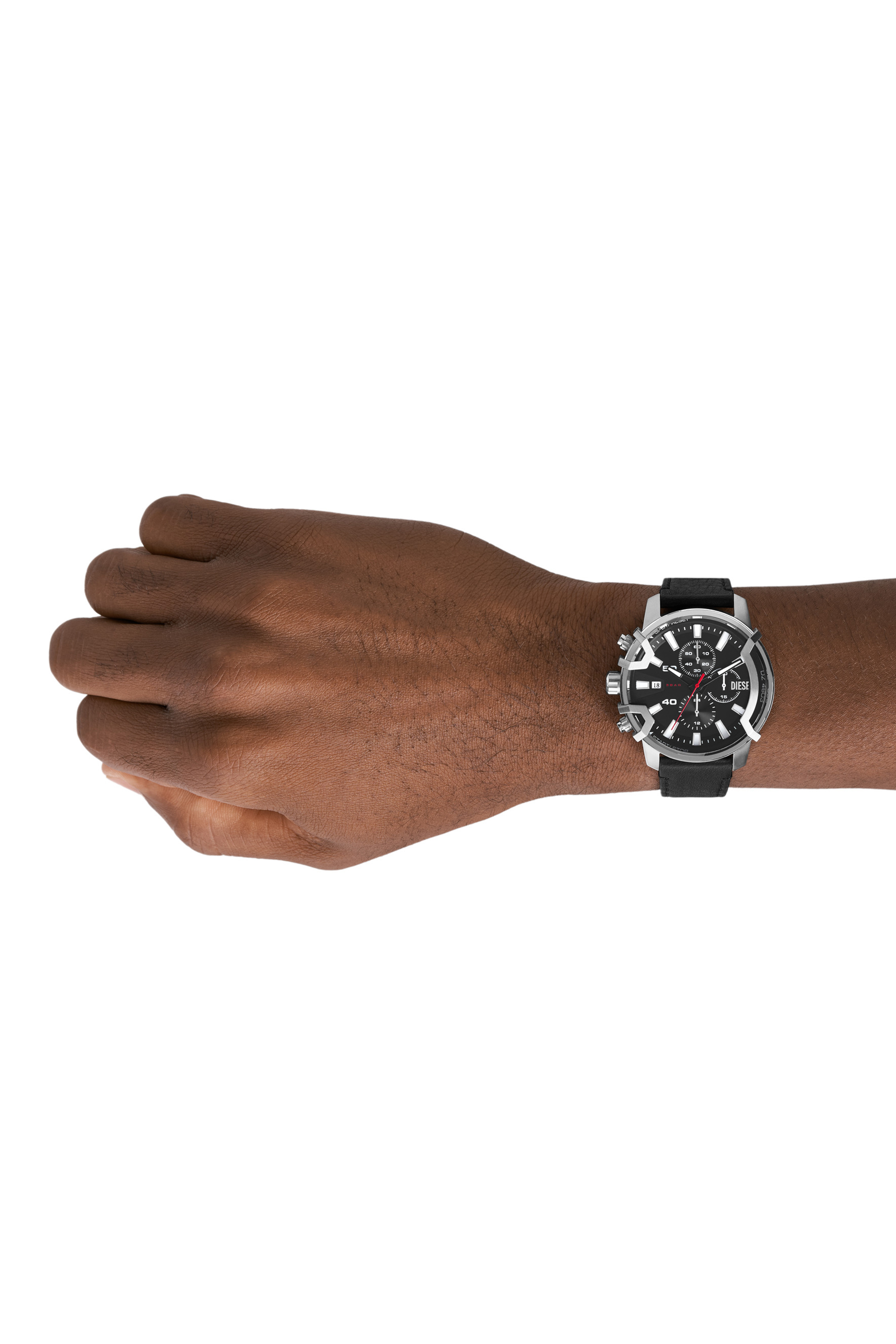 DZ1996: Chopped digital black leather watch | Diesel