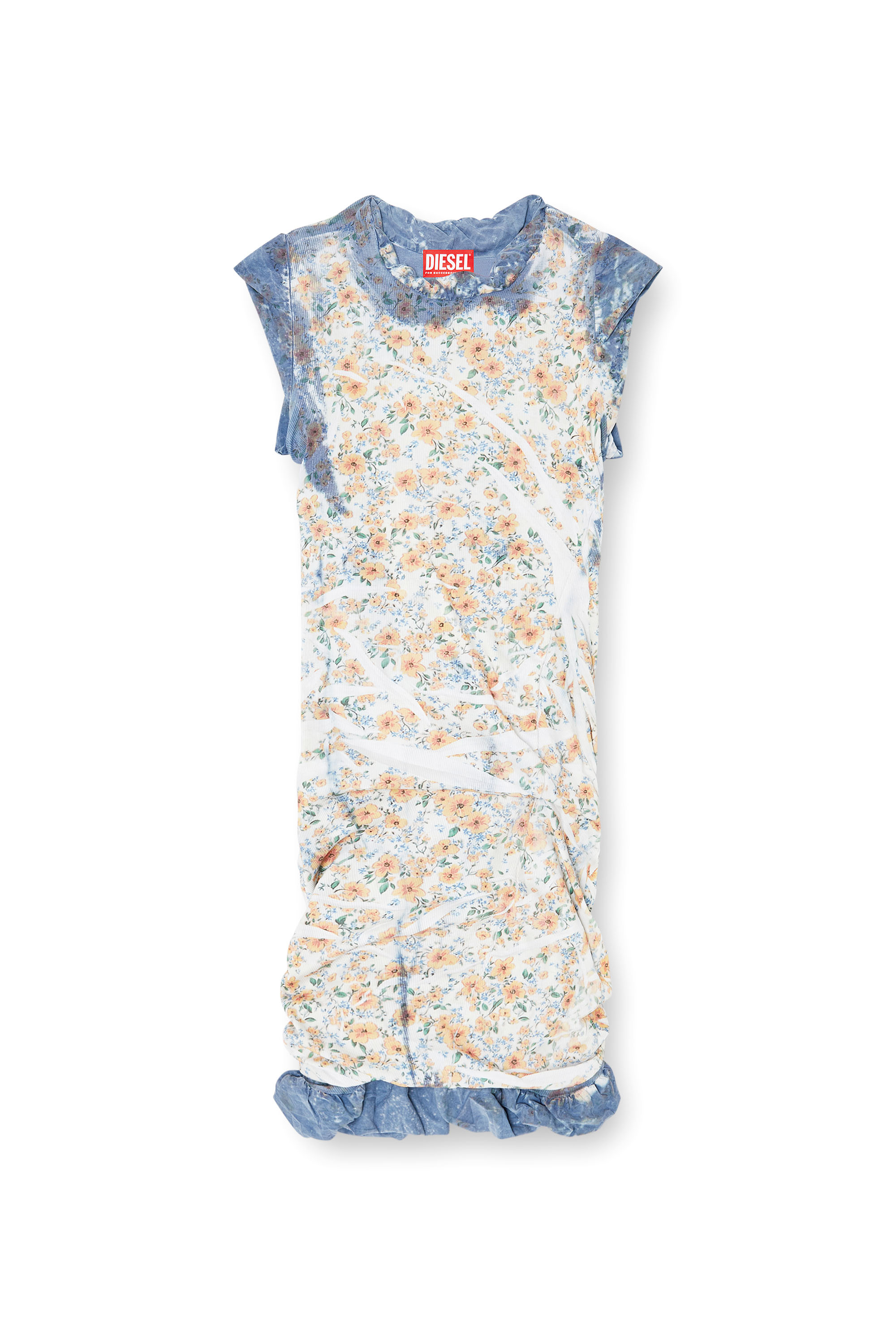 Diesel - D-AYANA, Woman's Layered short dress with floral X-ray effect in null - 3