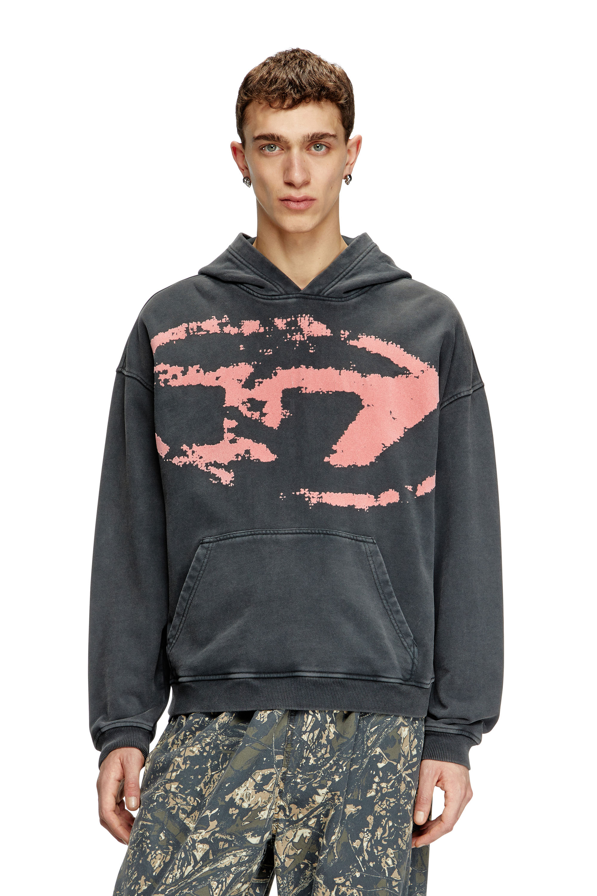 Diesel - S-BOXT-HOOD-R10, Man's Hoodie with flocked Oval D logo in null - 1