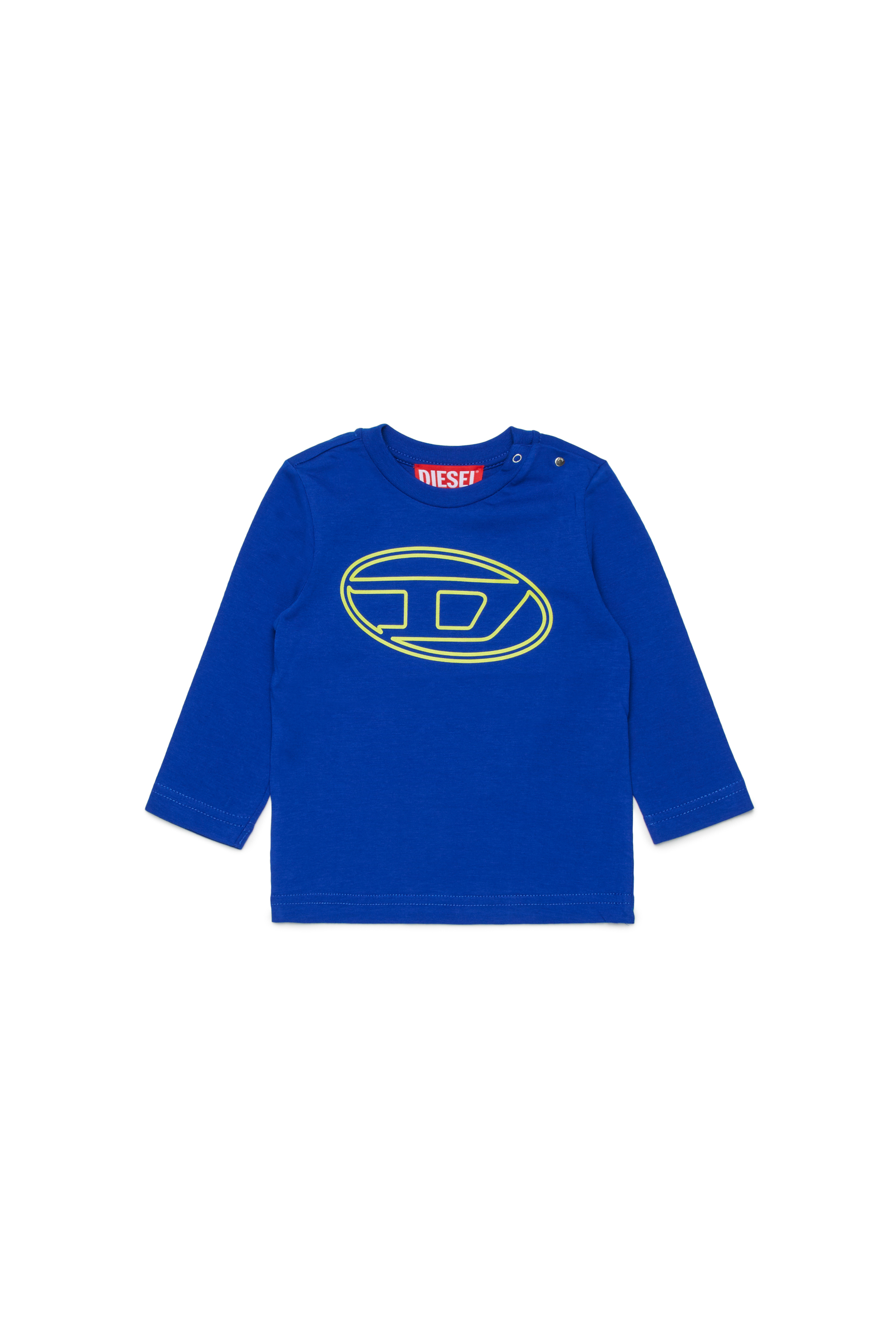 Diesel - TRULLYB, Unisex's Cotton t-shirt with logo print in Blue - 1