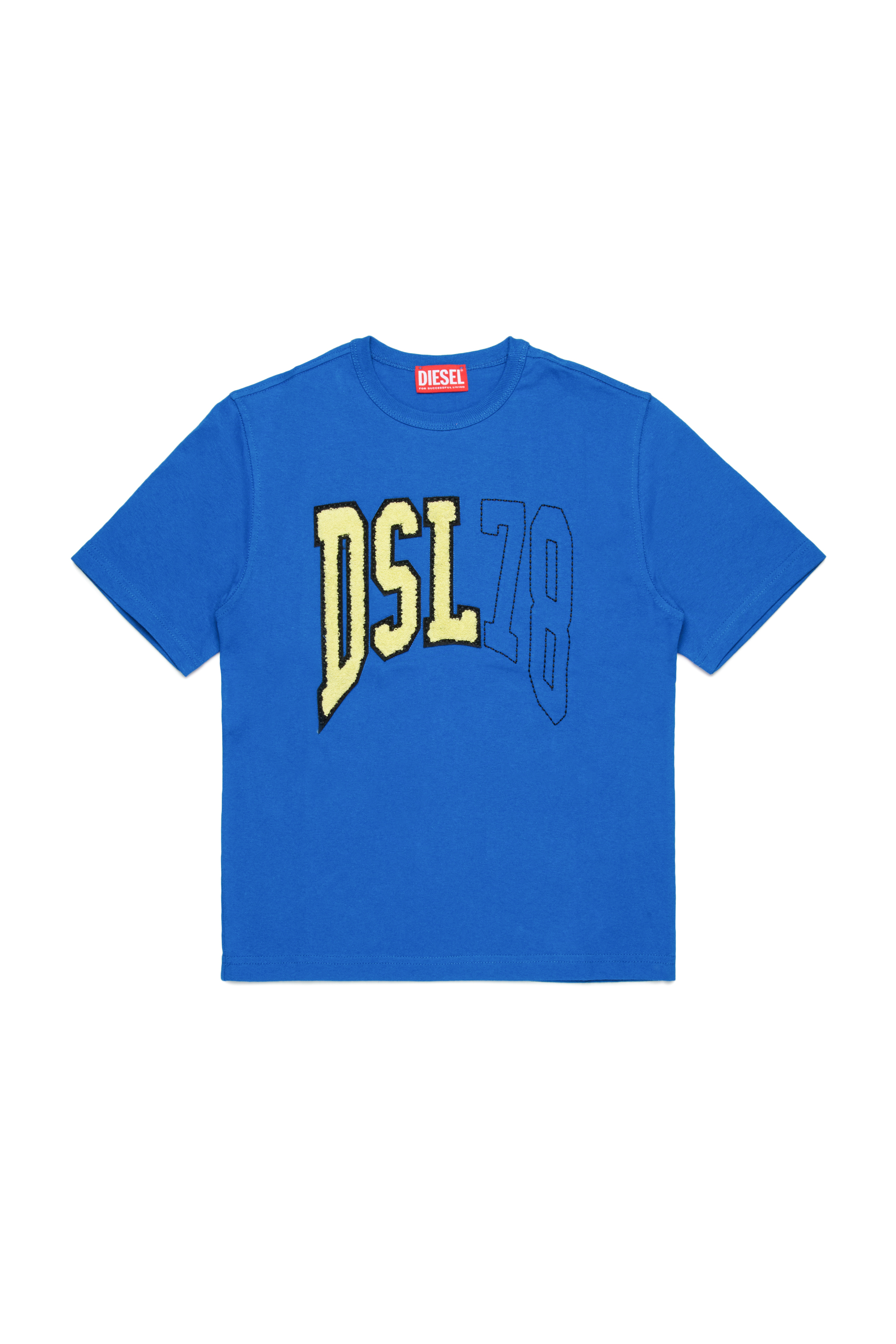 Diesel - TWASHN OVER, Man's T-shirt with collegiate DSL78 logo in Blue - 1