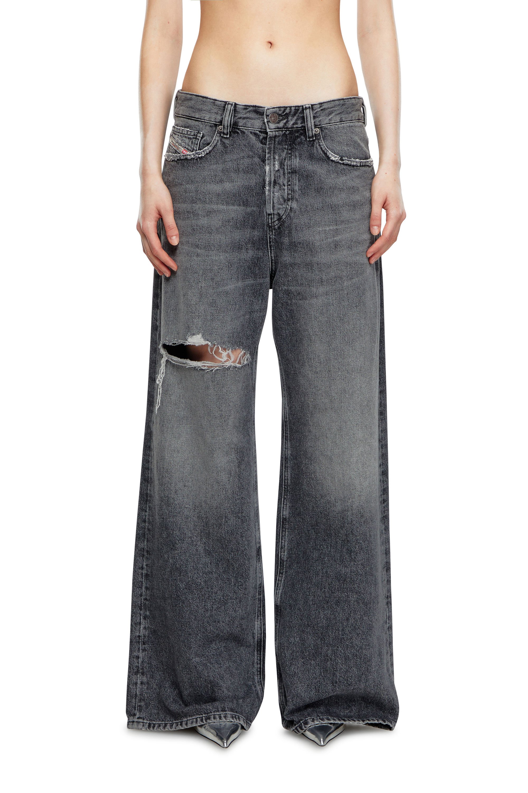 Diesel - Woman Straight Jeans 1996 D-Sire 007X4, Black/Dark grey - Image 2