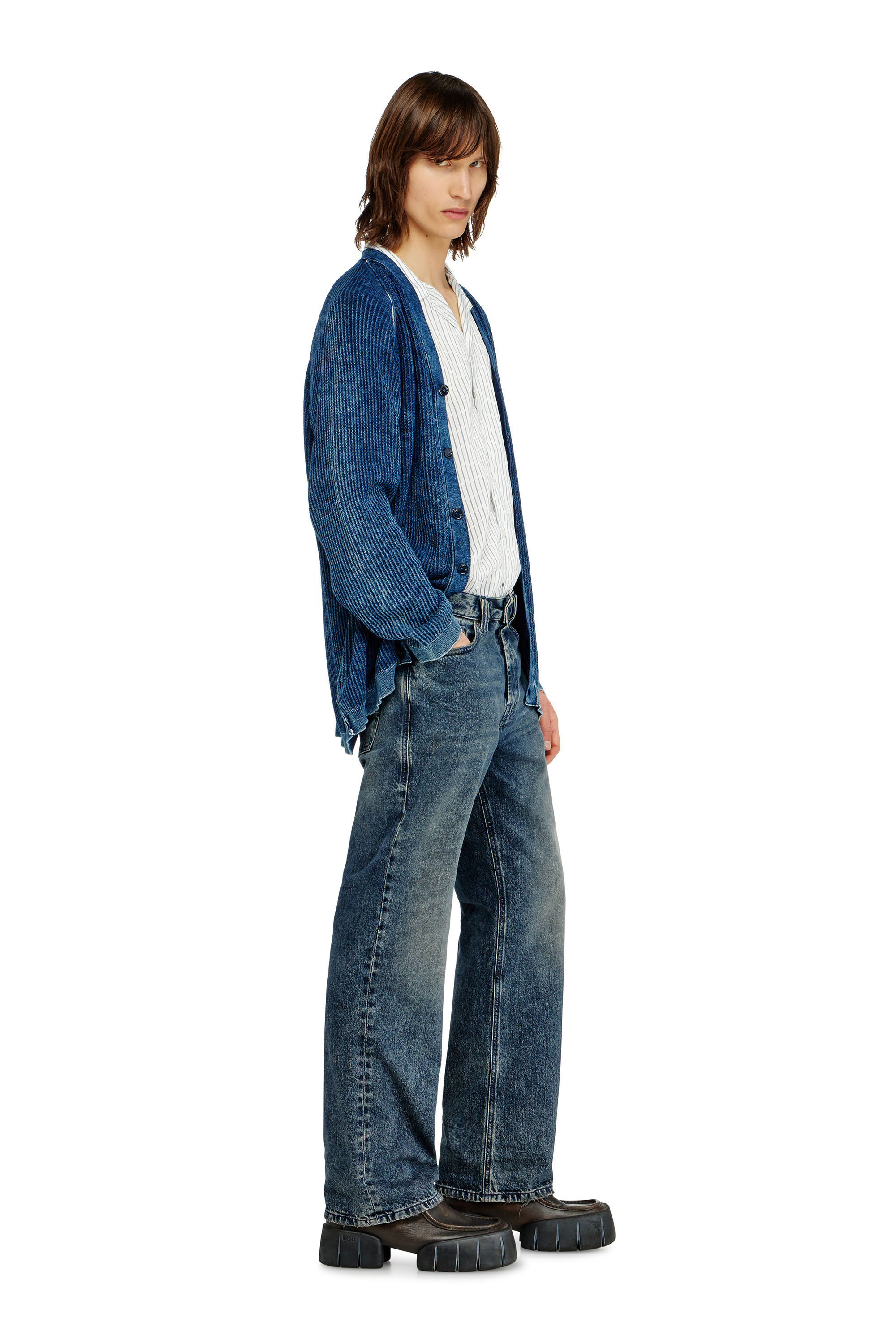 Diesel - Man's Relaxed Jeans 1980 D-Eeper 09N68, Dark Blue - 4