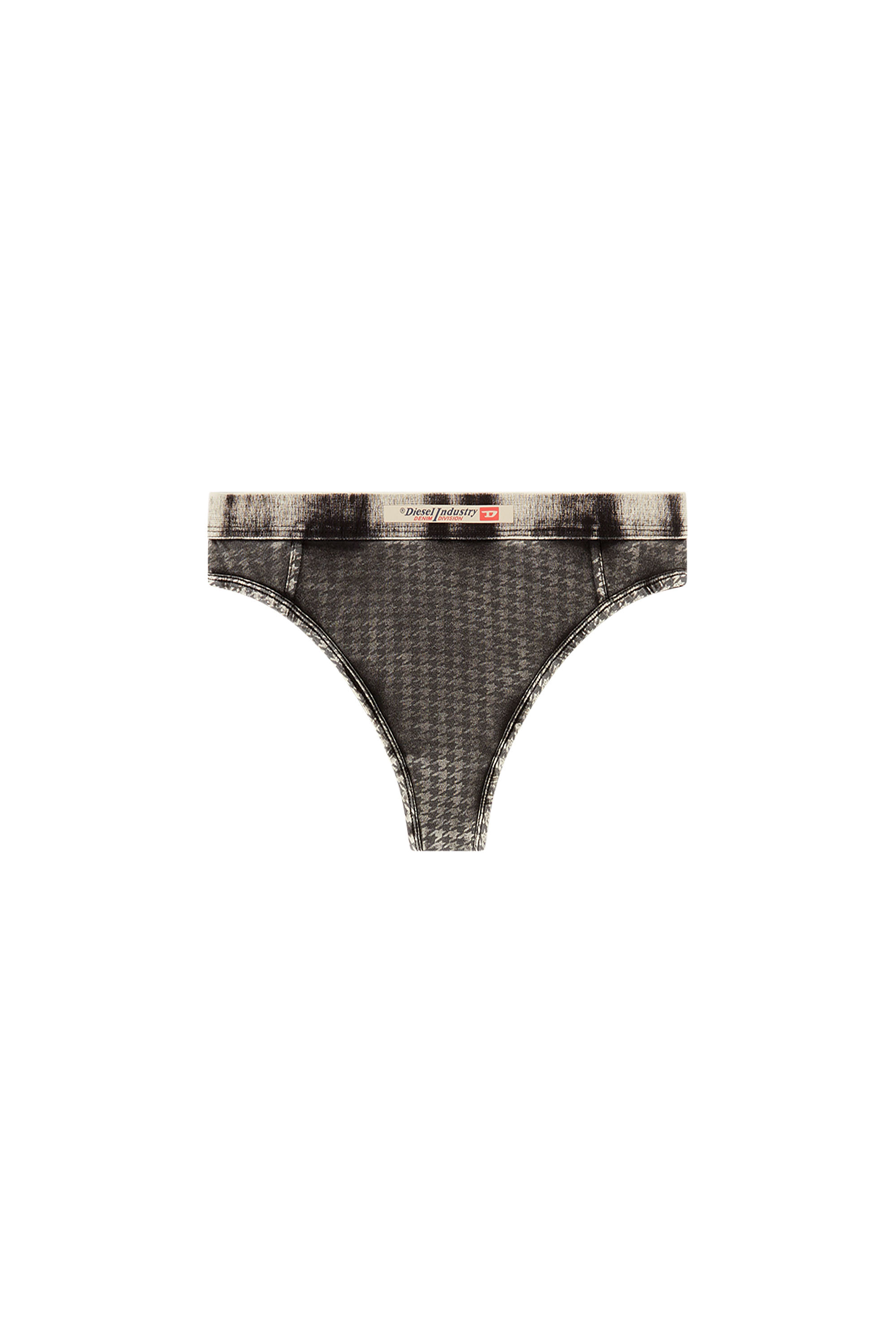 Diesel - CLODIA-DNM, Woman's Cotton briefs with denim-effect print in Dark grey - 2