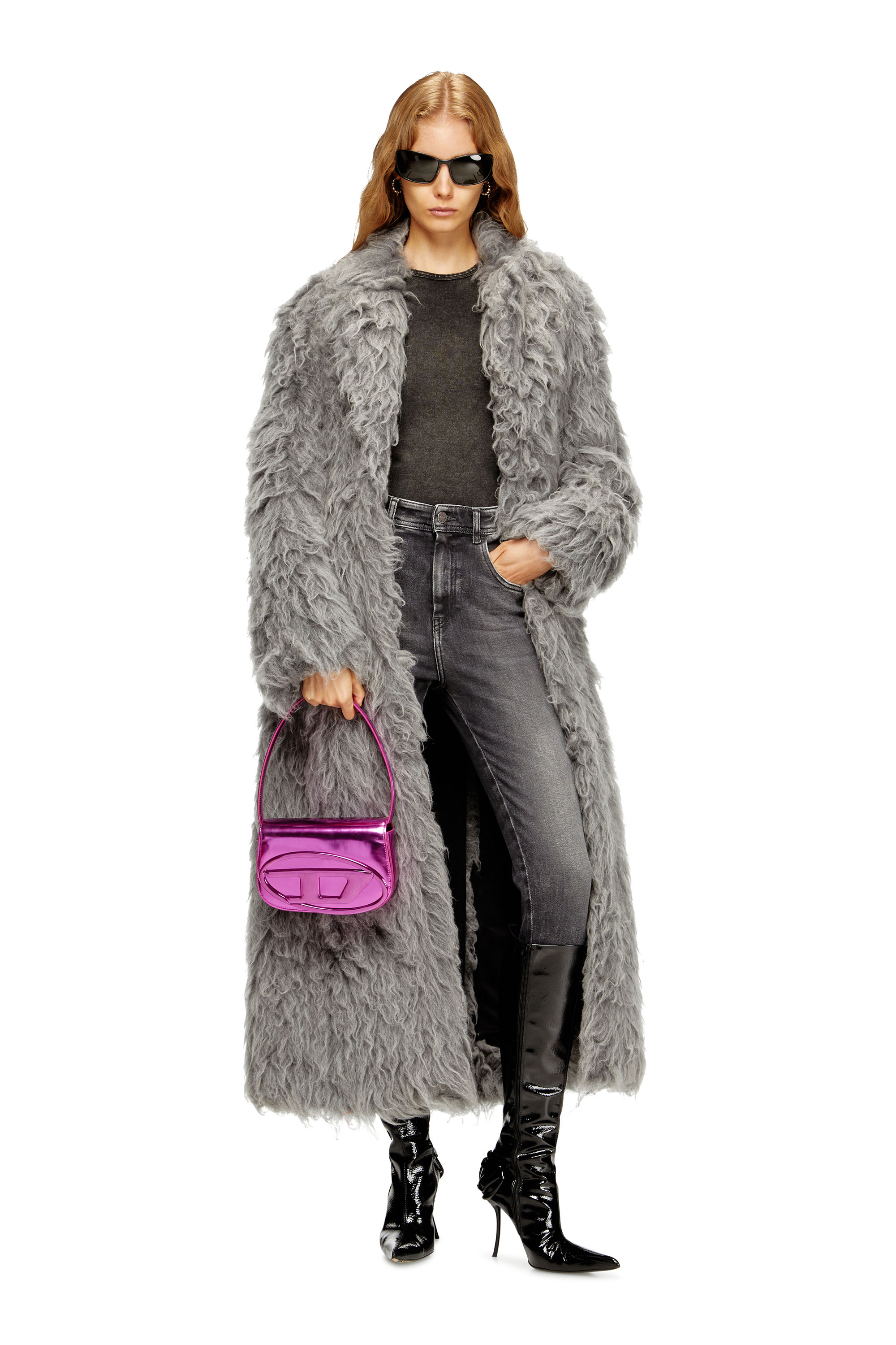 Diesel - 1DR, Woman's 1DR-Iconic shoulder bag in mirrored leather in Hot pink - 6