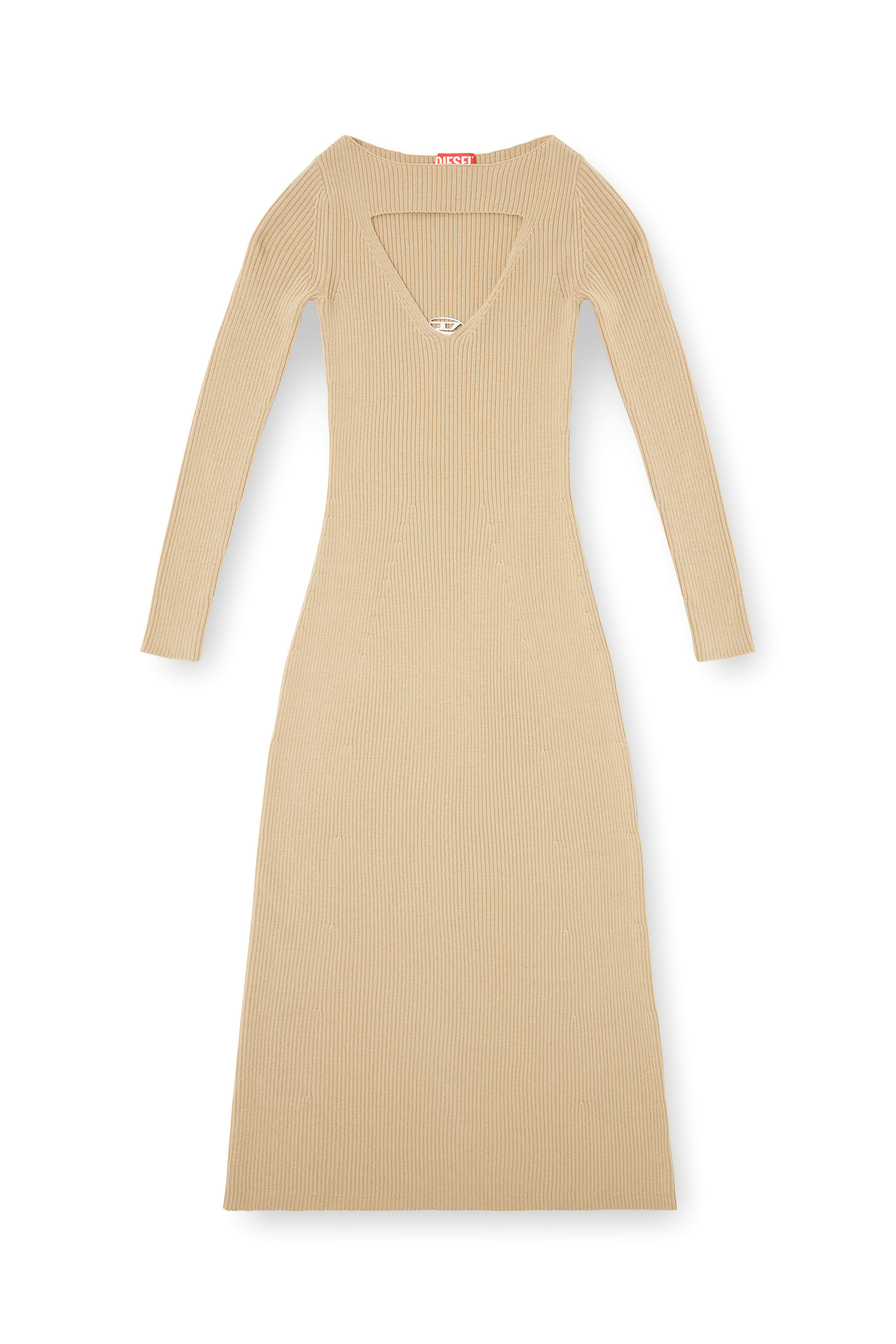 Diesel - M-OLONI, Woman's Midi wool dress with inlay in null - 2