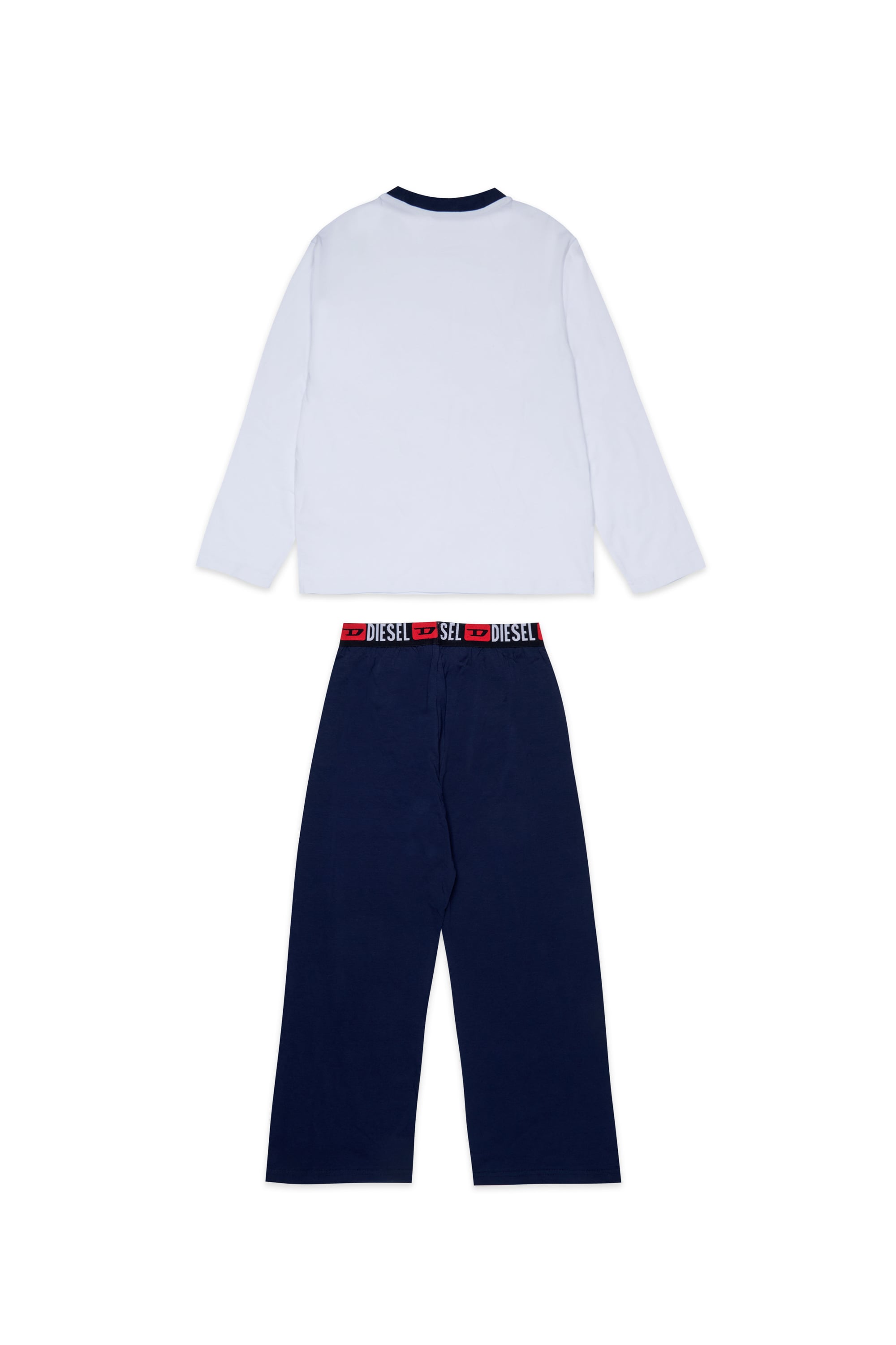Diesel - UNIV, Man's Pyjama set in stretch cotton in Blue/White - 2