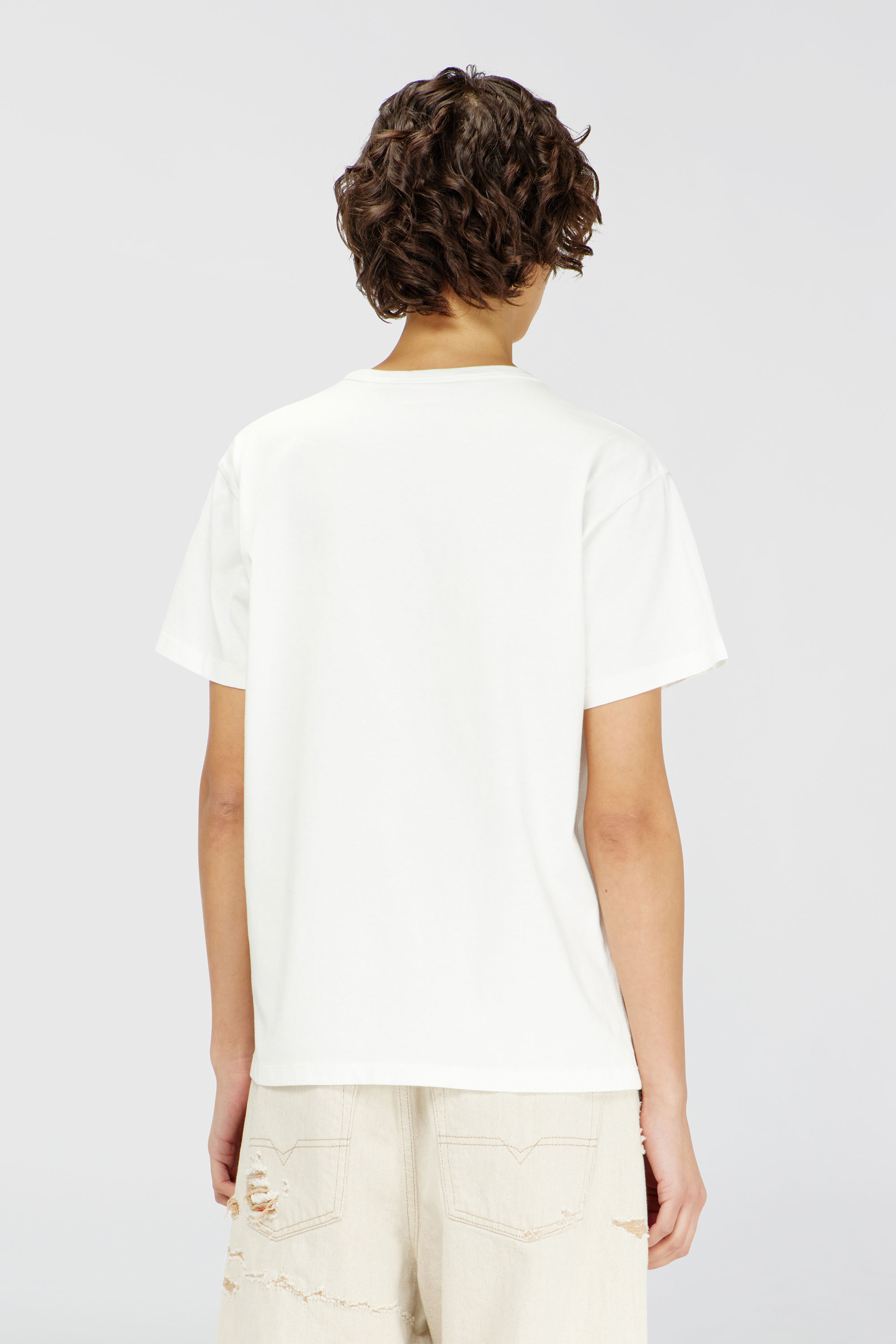 Women's Cotton T-shirt with metallic Oval D | White | Diesel