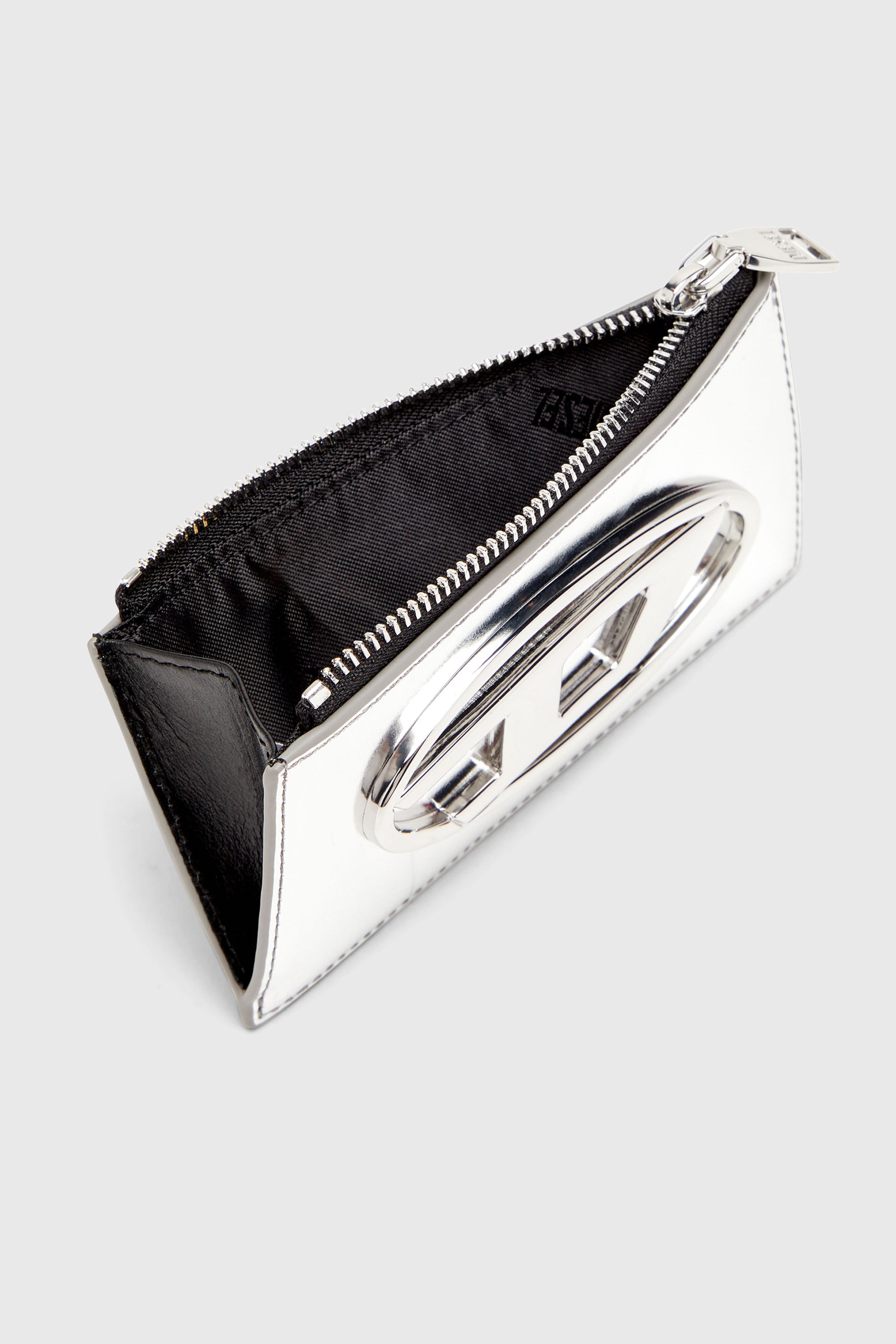 Diesel - 1DR CARD HOLDER III, Woman's Card holder in mirror leather in Silver - 3
