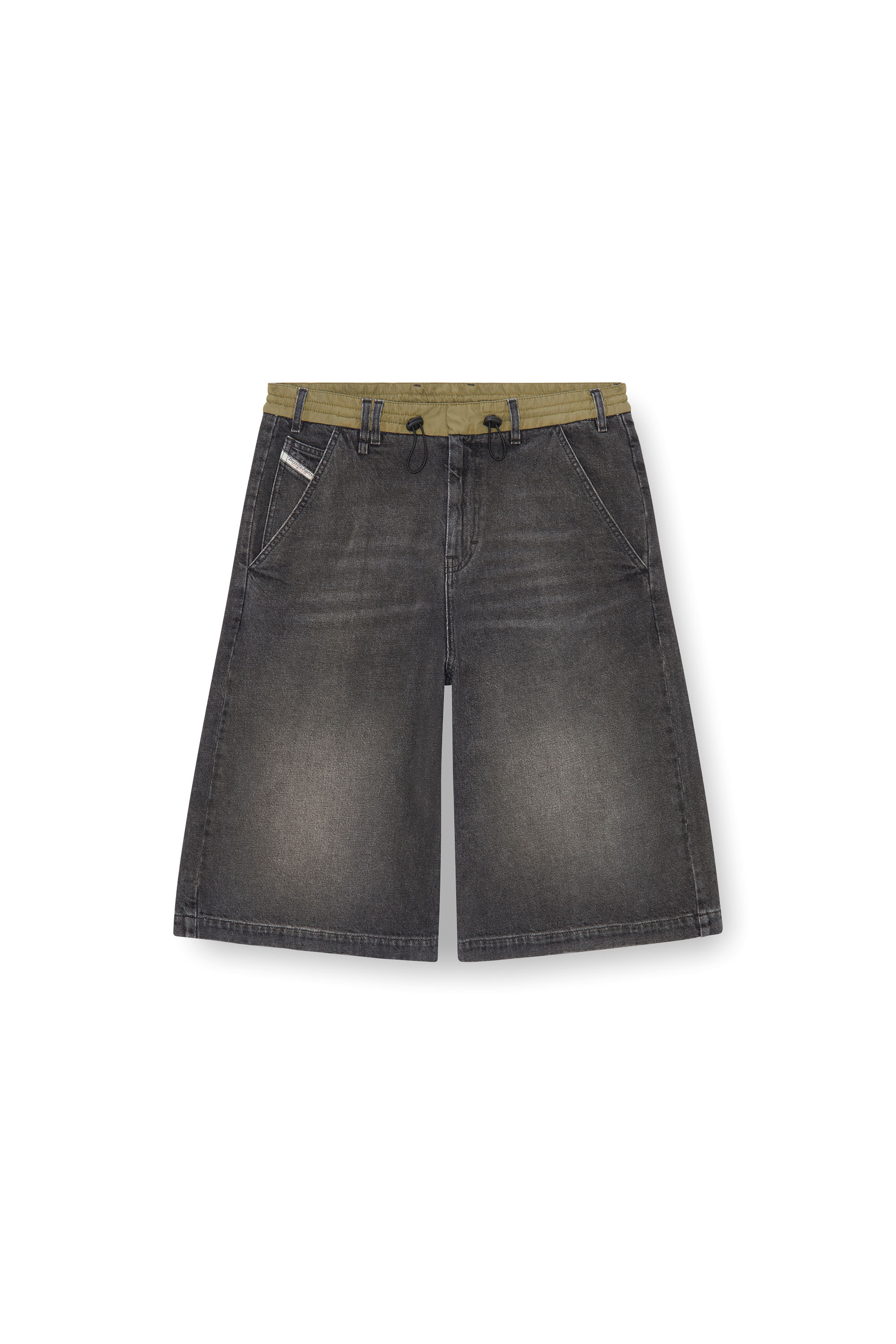 Diesel - D-ANDRE-SHORT-S, Man's Loose bermuda shorts in denim and nylon in Black - 3