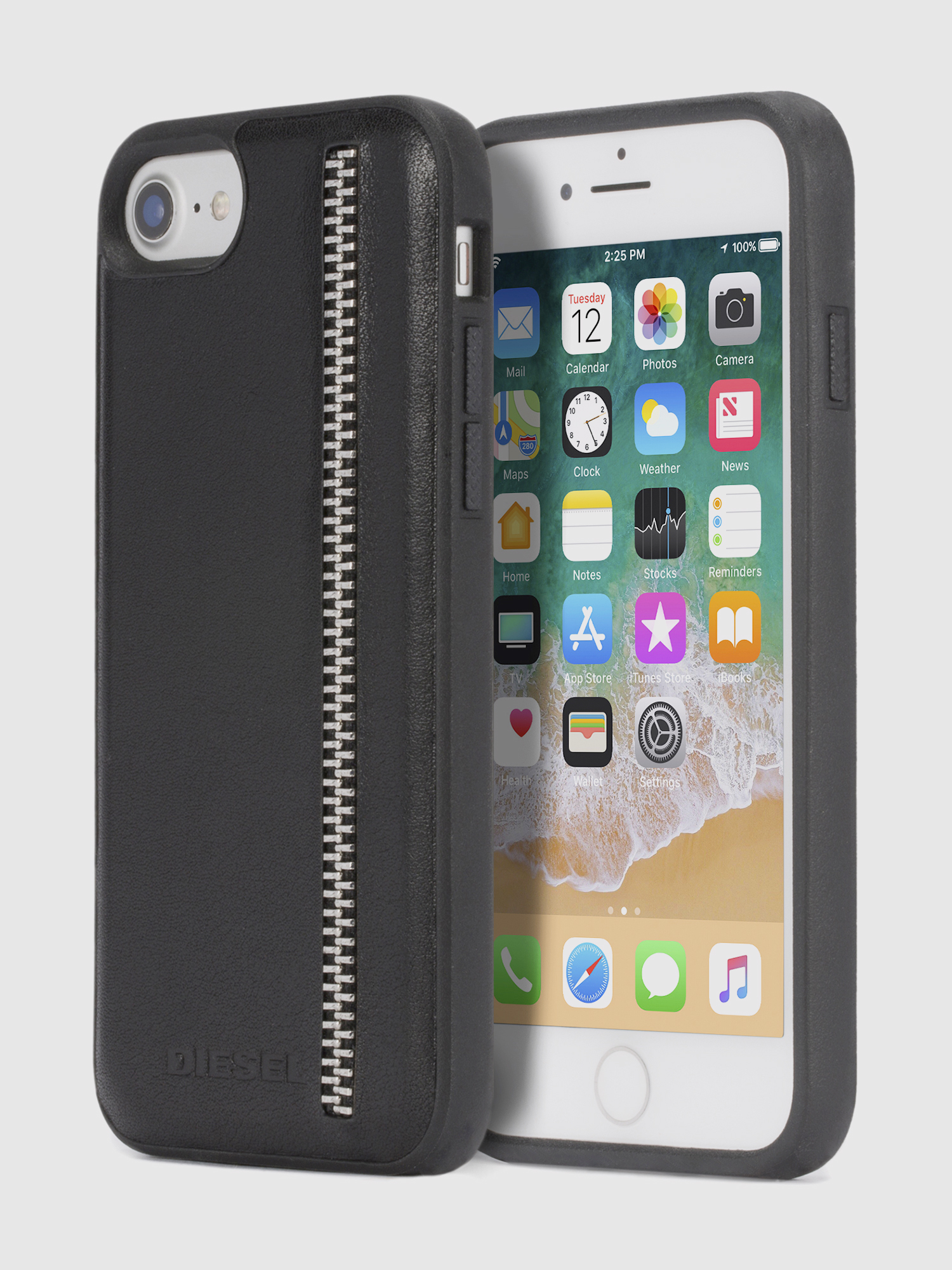 ZIP BLACK LEATHER IPHONE 8 PLUS/7 PLUS/6s PLUS/6 PLUS CASE, 