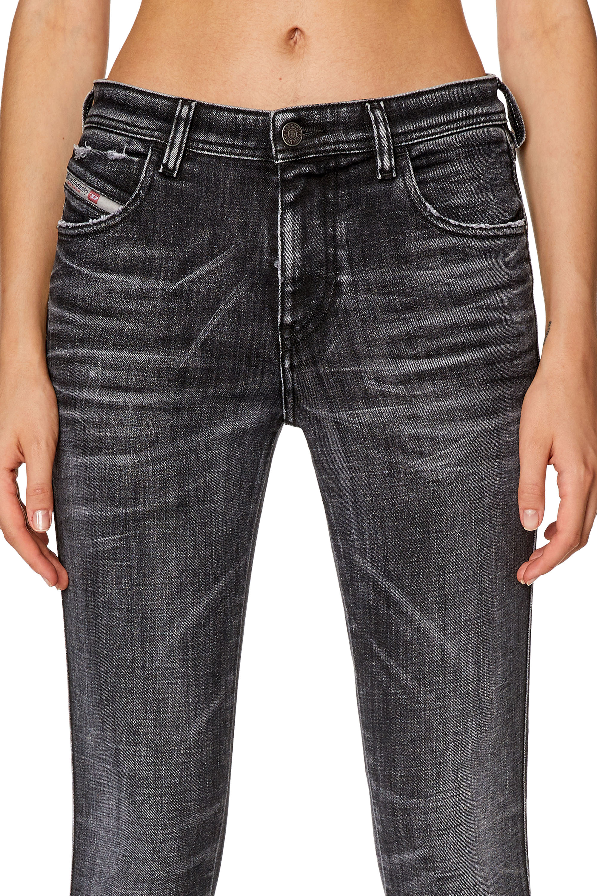 Diesel - Skinny Jeans 2015 Babhila 09G50, Black/Dark grey - Image 4