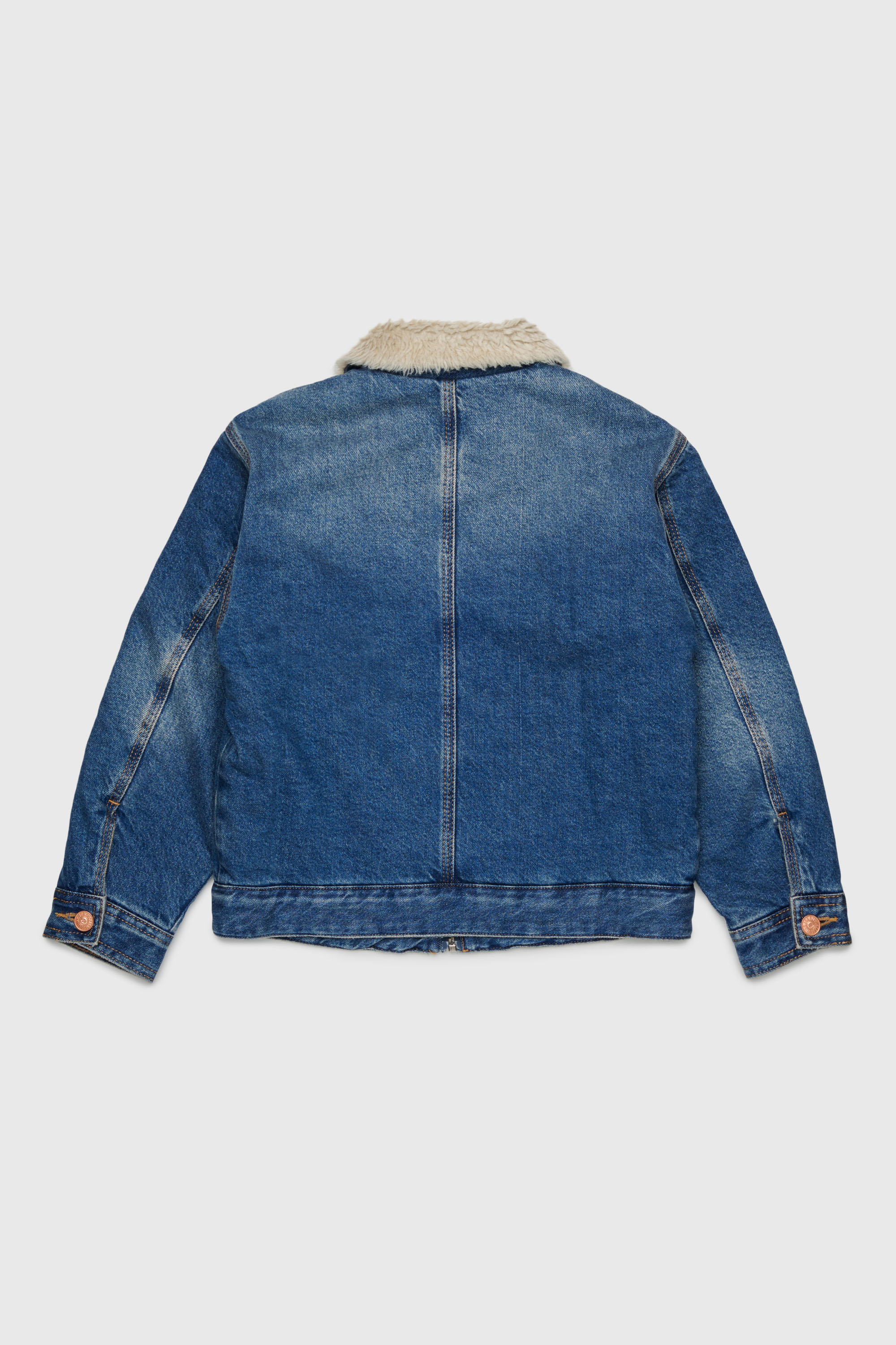 Diesel - JOMOX-FUR, Man's Denim jacket with teddy fleece collar in Medium blue - 2
