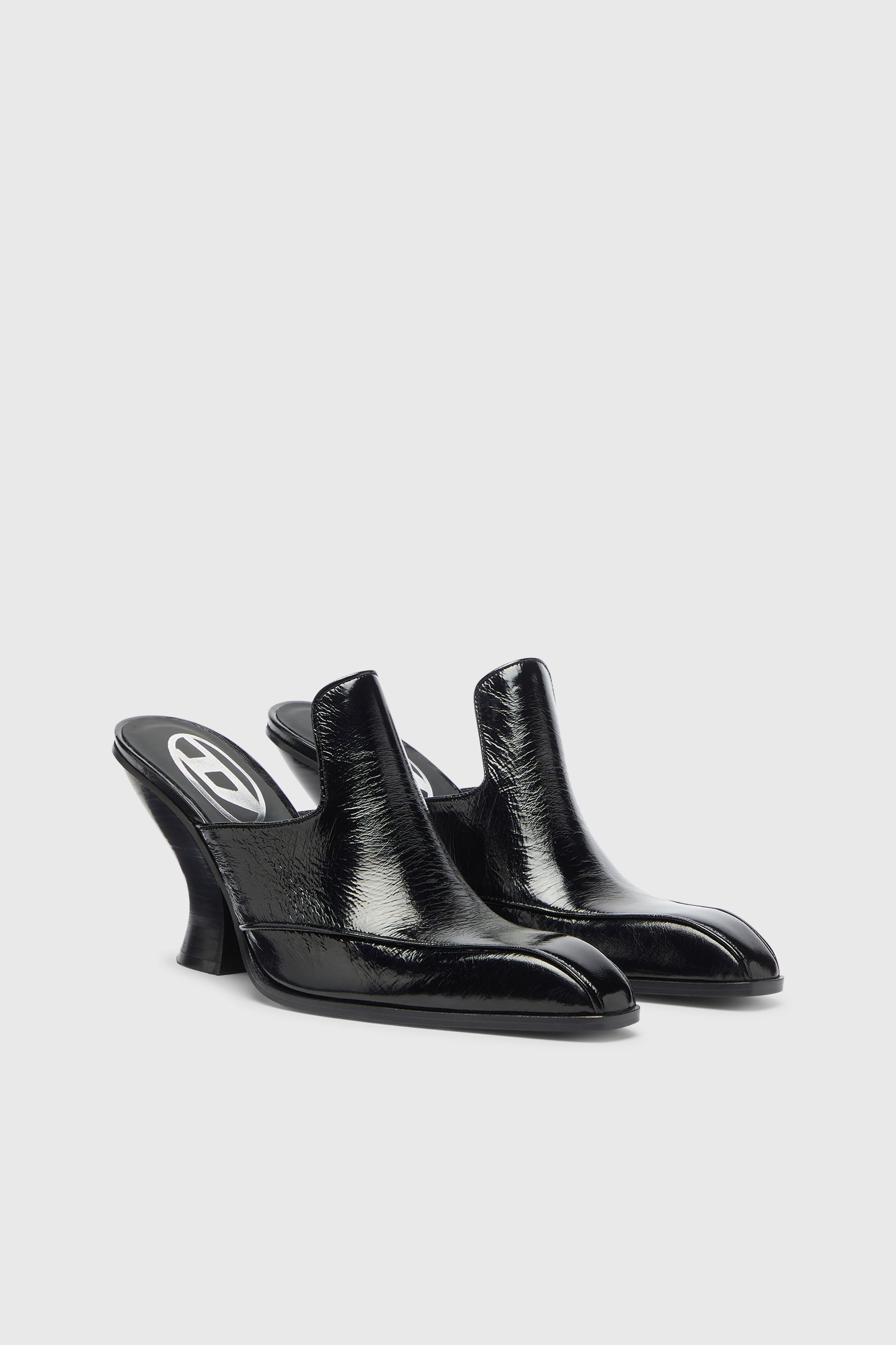 Diesel - D-LUFFY-75-MULE, Woman's D-Luffy - Western-style mules in patent leather in Black - 2