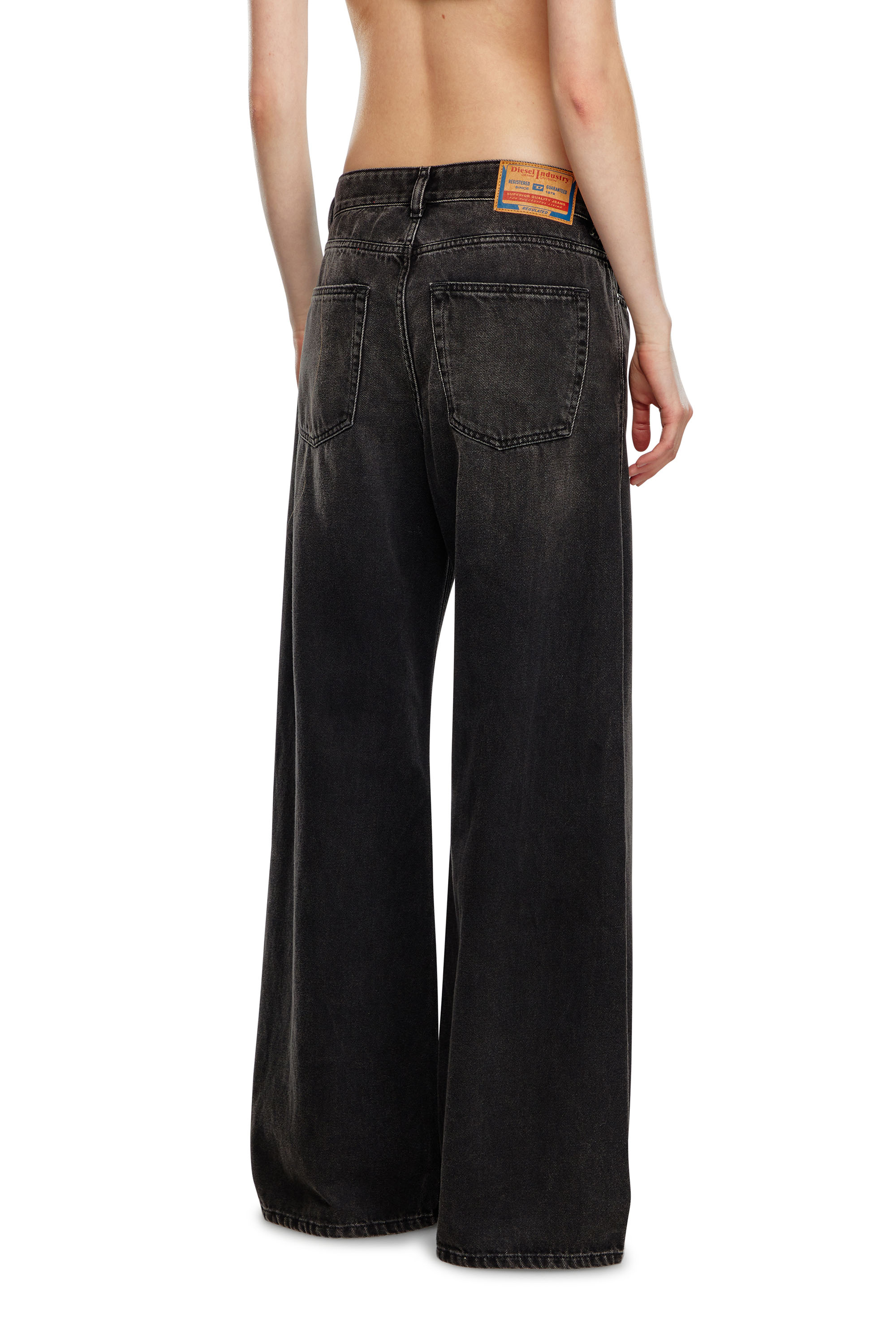 Diesel - Woman Straight Jeans 1996 D-Sire 09J96, Black/Dark grey - Image 3