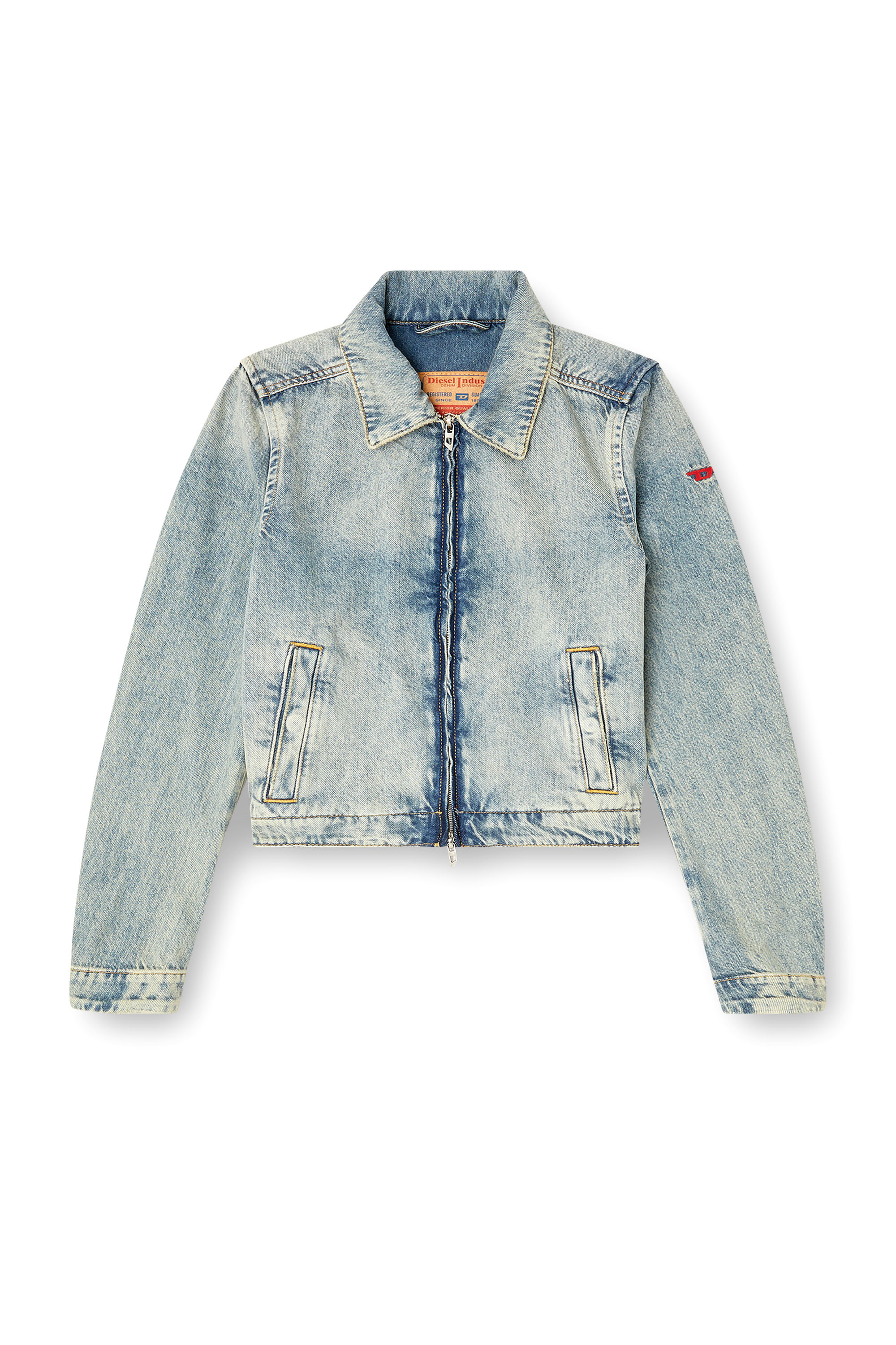 Diesel - DE-CORB, Woman's Jacket in dirt-effect fluid Tencel denim in Light Blue - 3
