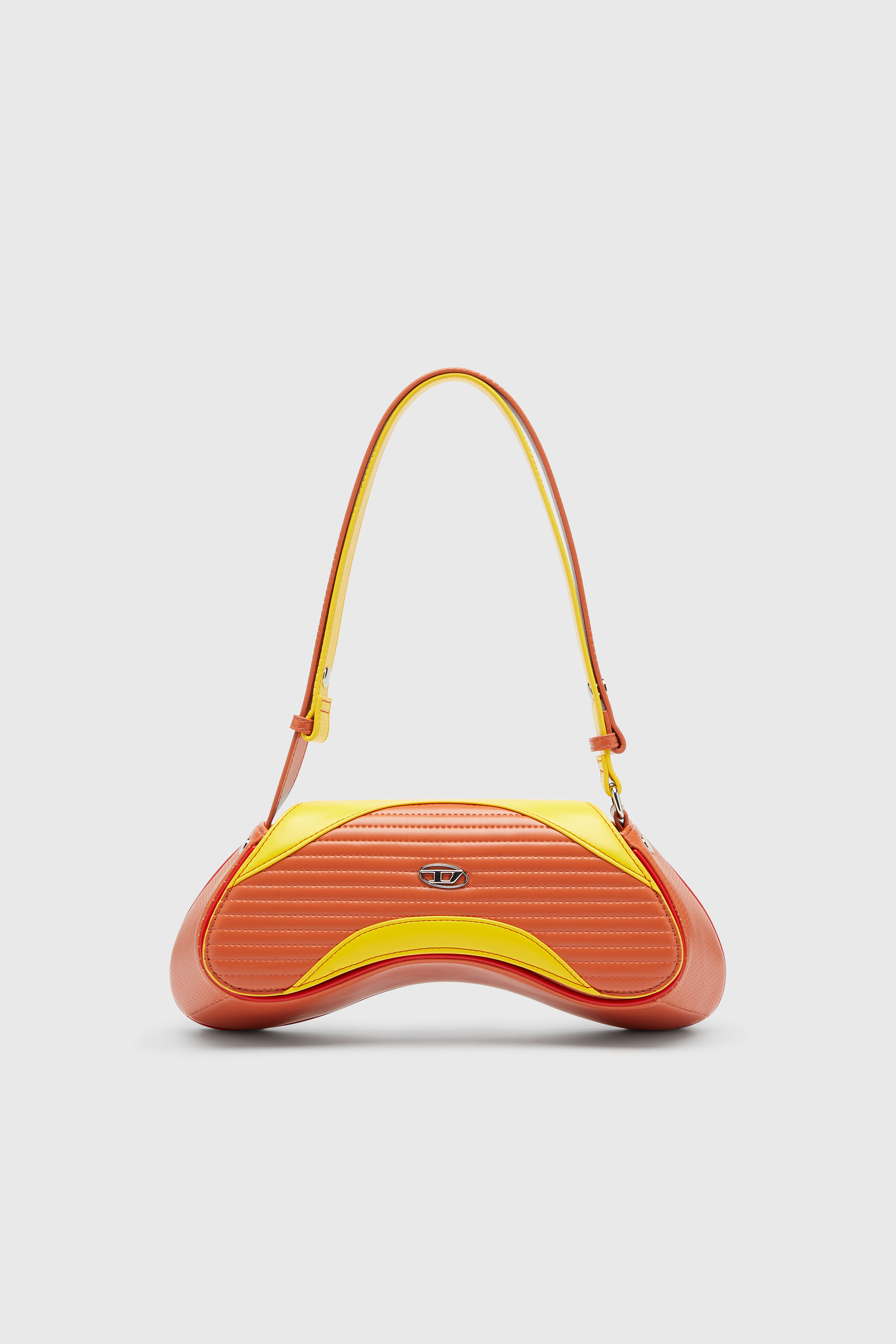 Diesel - PLAY CROSSBODY, Woman's Play - Crossbody bag in quilted perforated PU in Orange/Yellow - 1