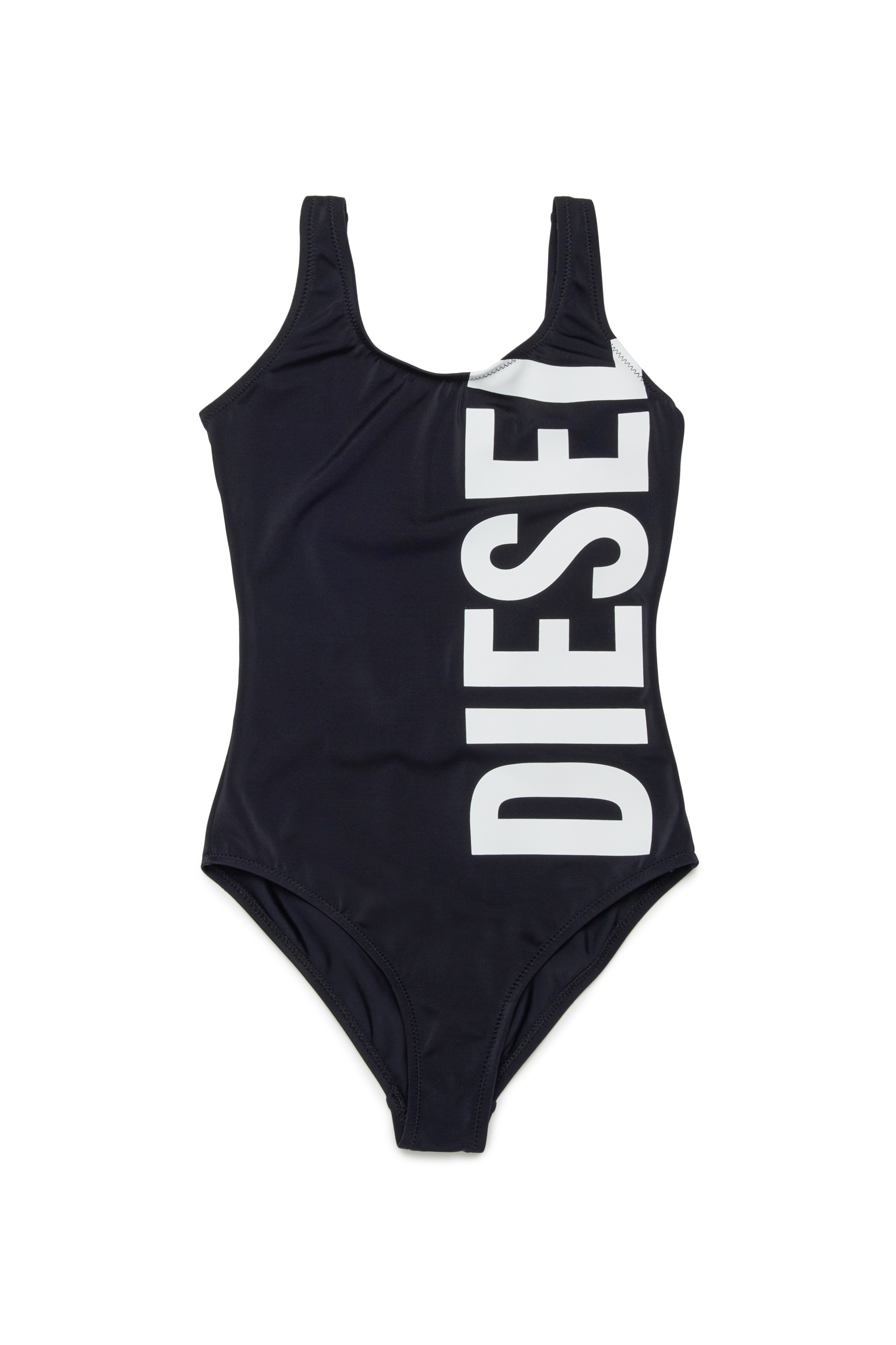 Diesel - MIDELY, Woman's Swimsuit in solid colour with maxi logo in Black - 1