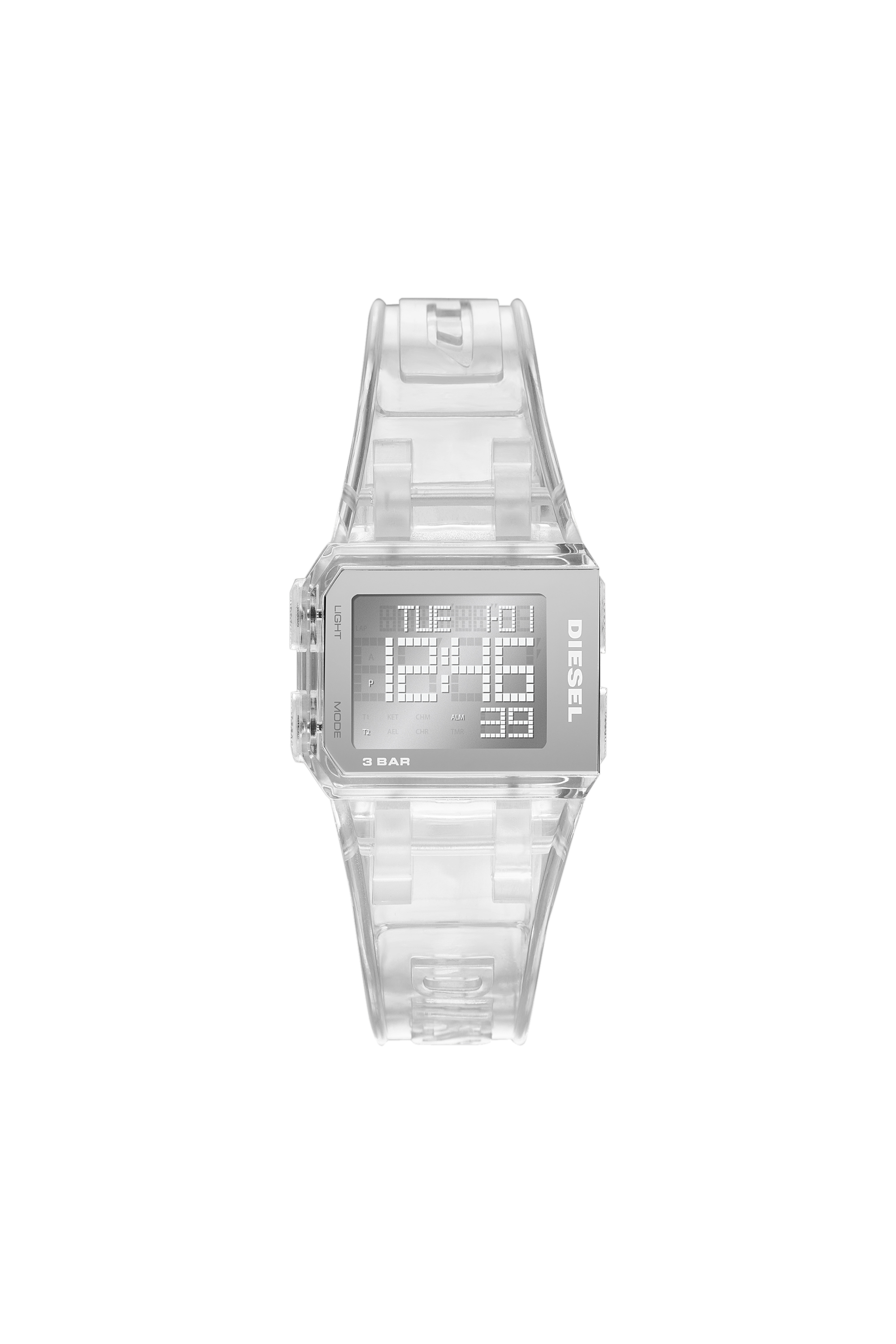 Diesel - DZ1917, Unisex's Chopped Digital Transparent Watch in White - 1