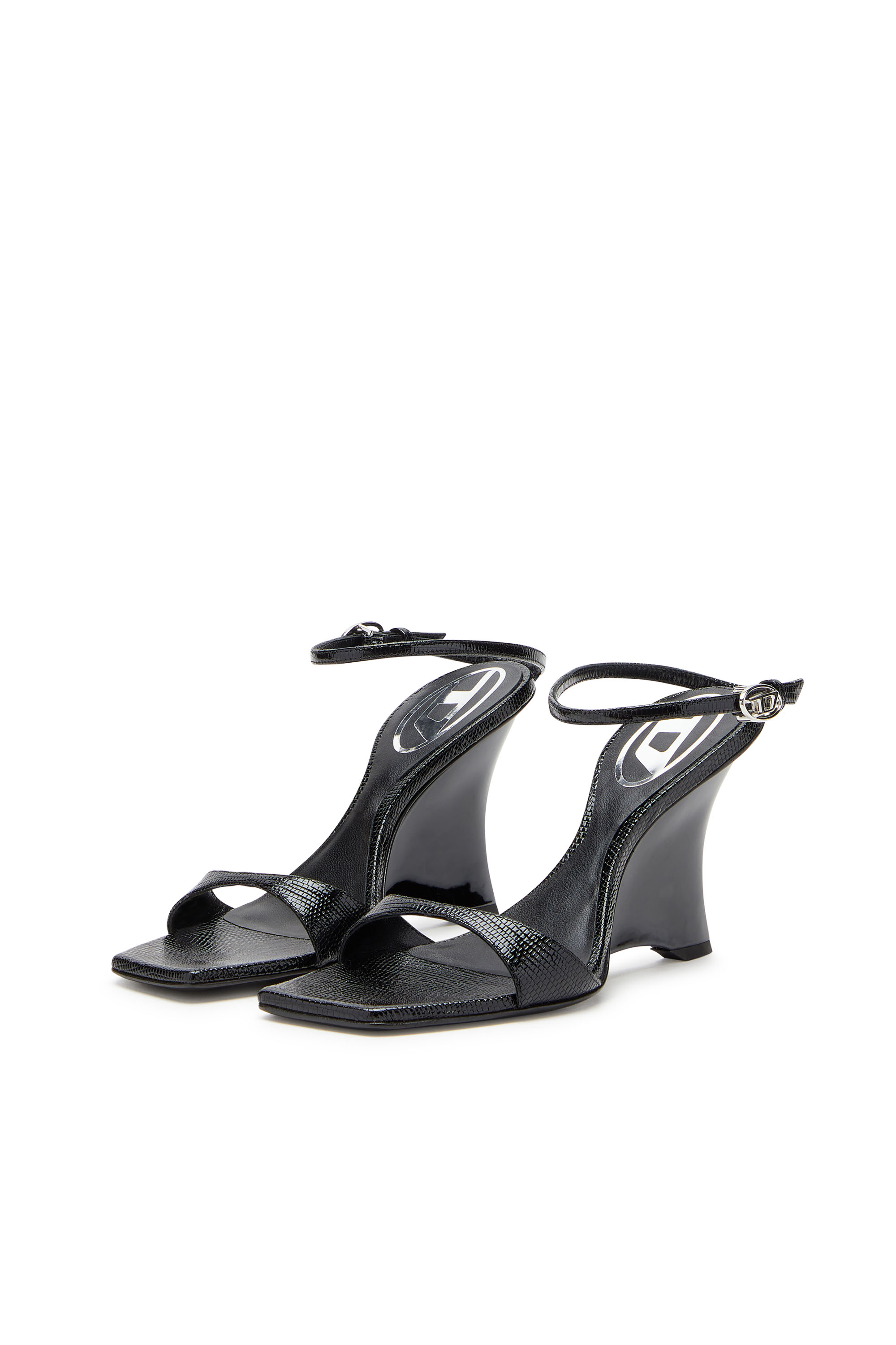 専用　BLACK VESPER DEFORMED WEDGE SANDALS Paradox London Vesper Wedge Sandals | JD Williams