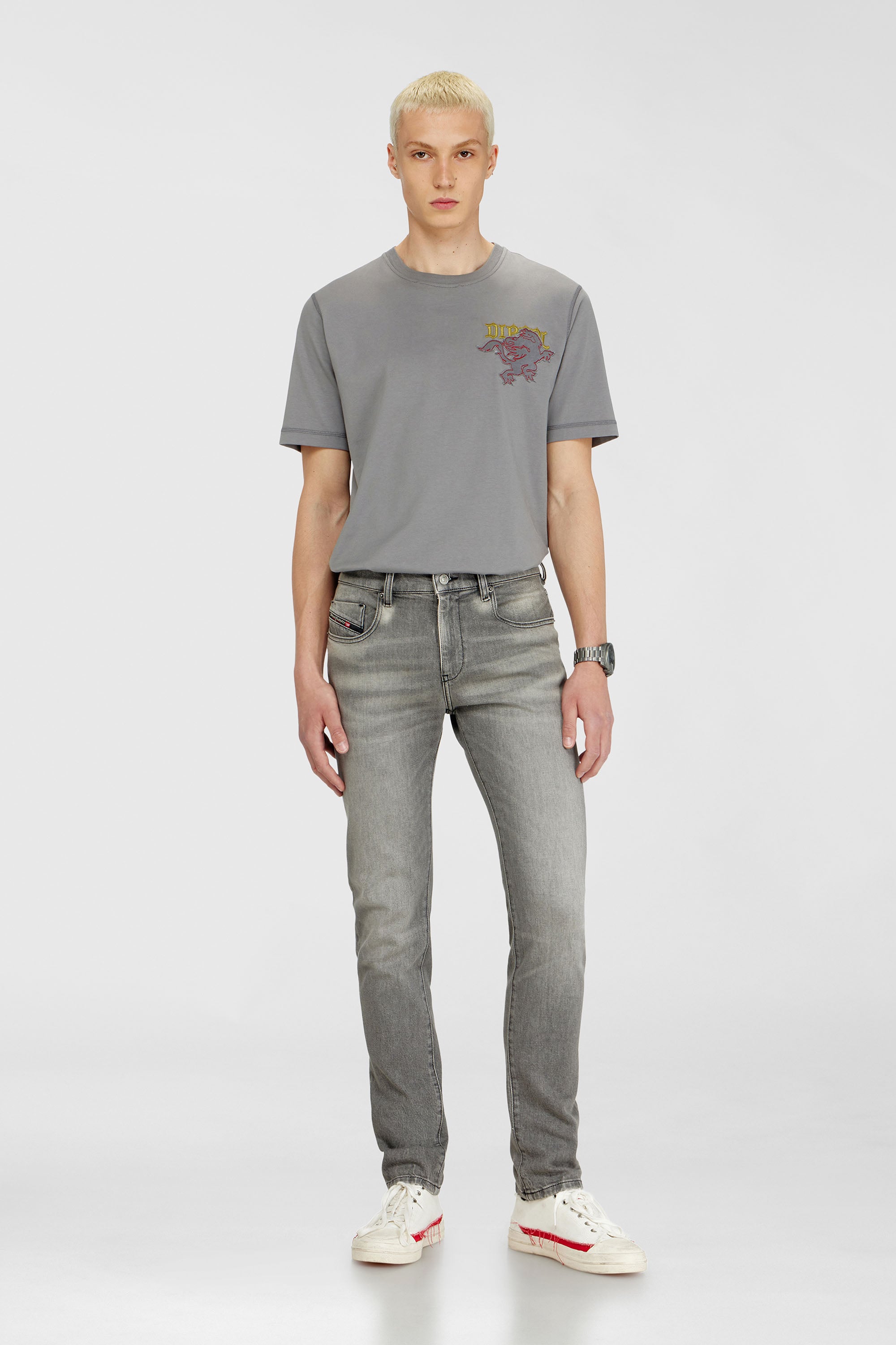 Diesel - Man's Slim Jeans 2019 D-Strukt 0KBBL, Light Grey - 2