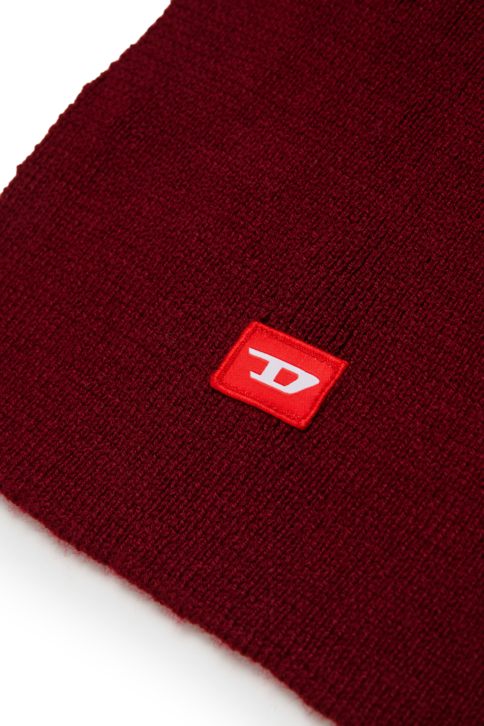 Diesel - RLOT, Unisex's Wool-blend scarf with D logo patch in Red - 3