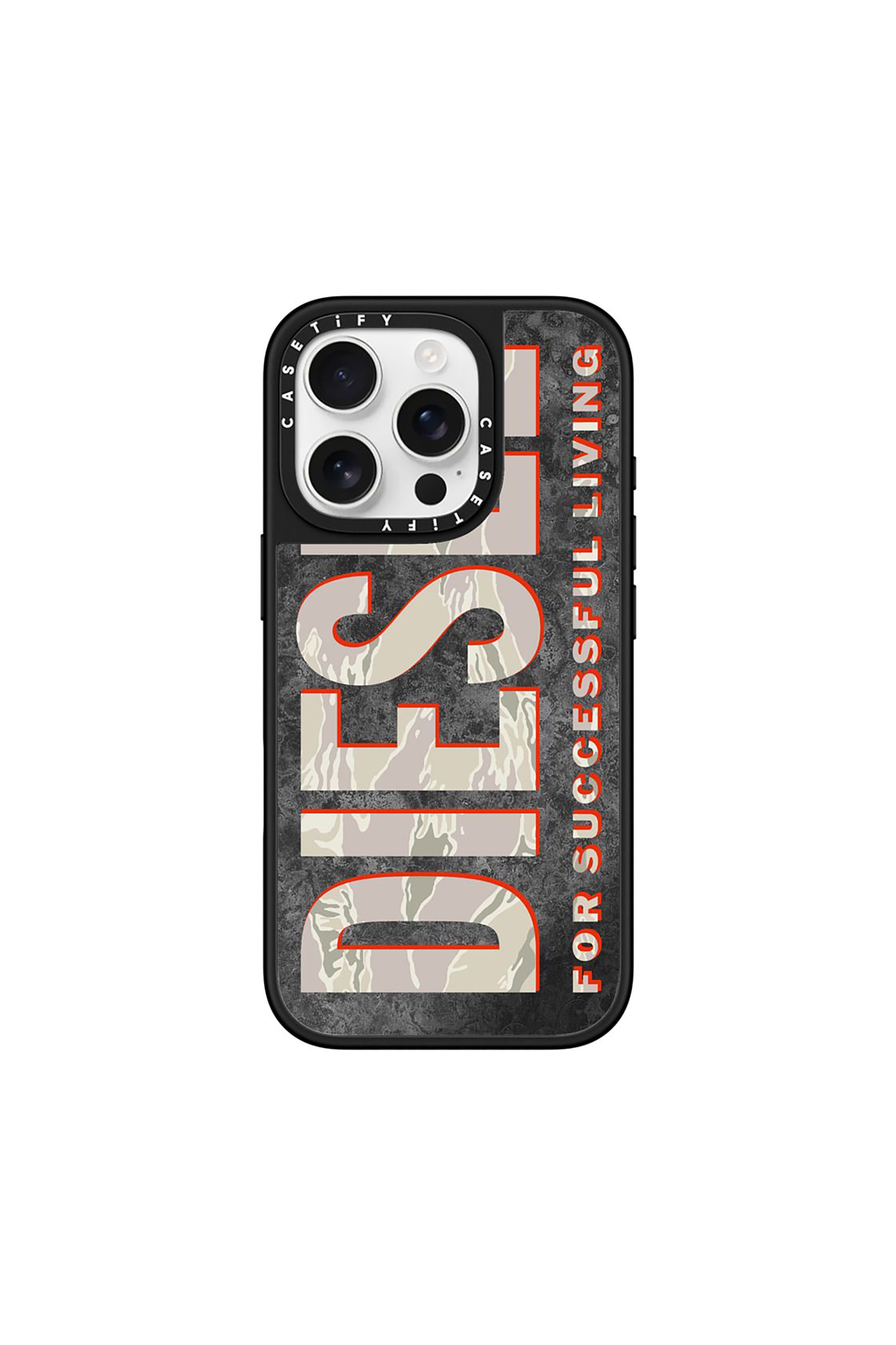 Diesel - 60330 CASETIFY MOULDED CASE, Unisex's Magsafe Camo Case iPhone 16 Pro in Brown/White - 1