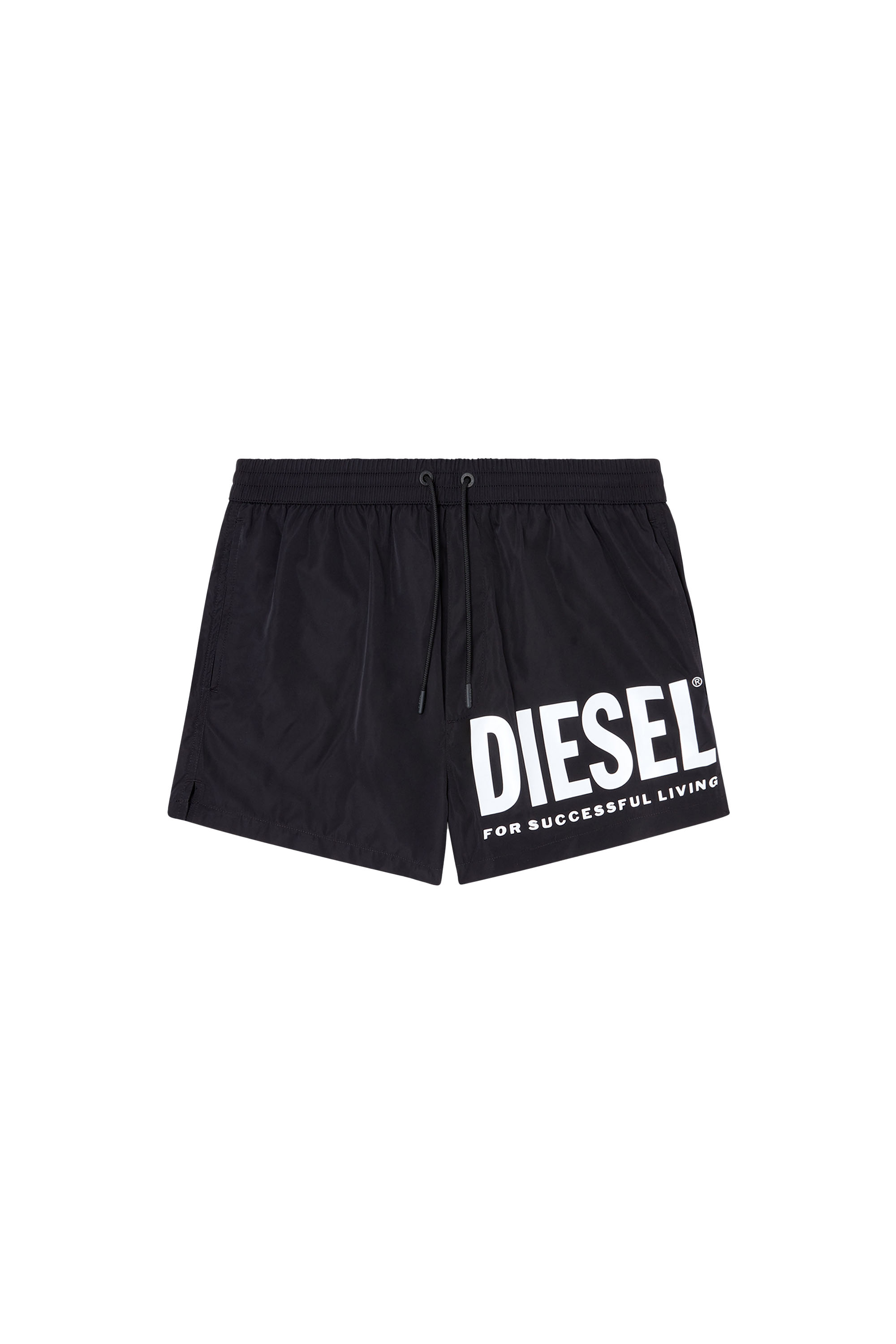 Diesel - MARIO-34-D-CORE, Man's Swim shorts with logo print in Black/White - 4