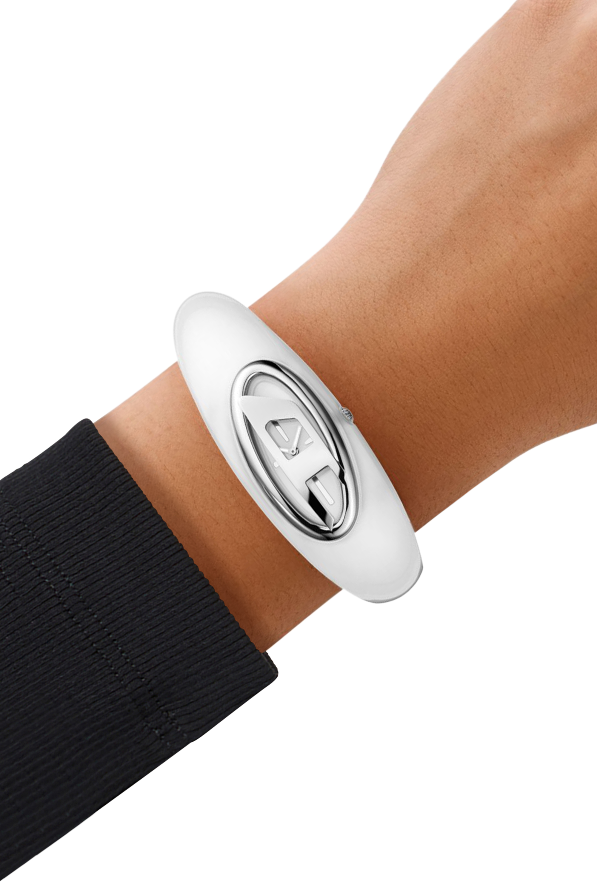 Diesel - DZ5618 WATCH, Woman's Diesel Wonder-D Two-Hand White Nylon Resin Watch in White - 4