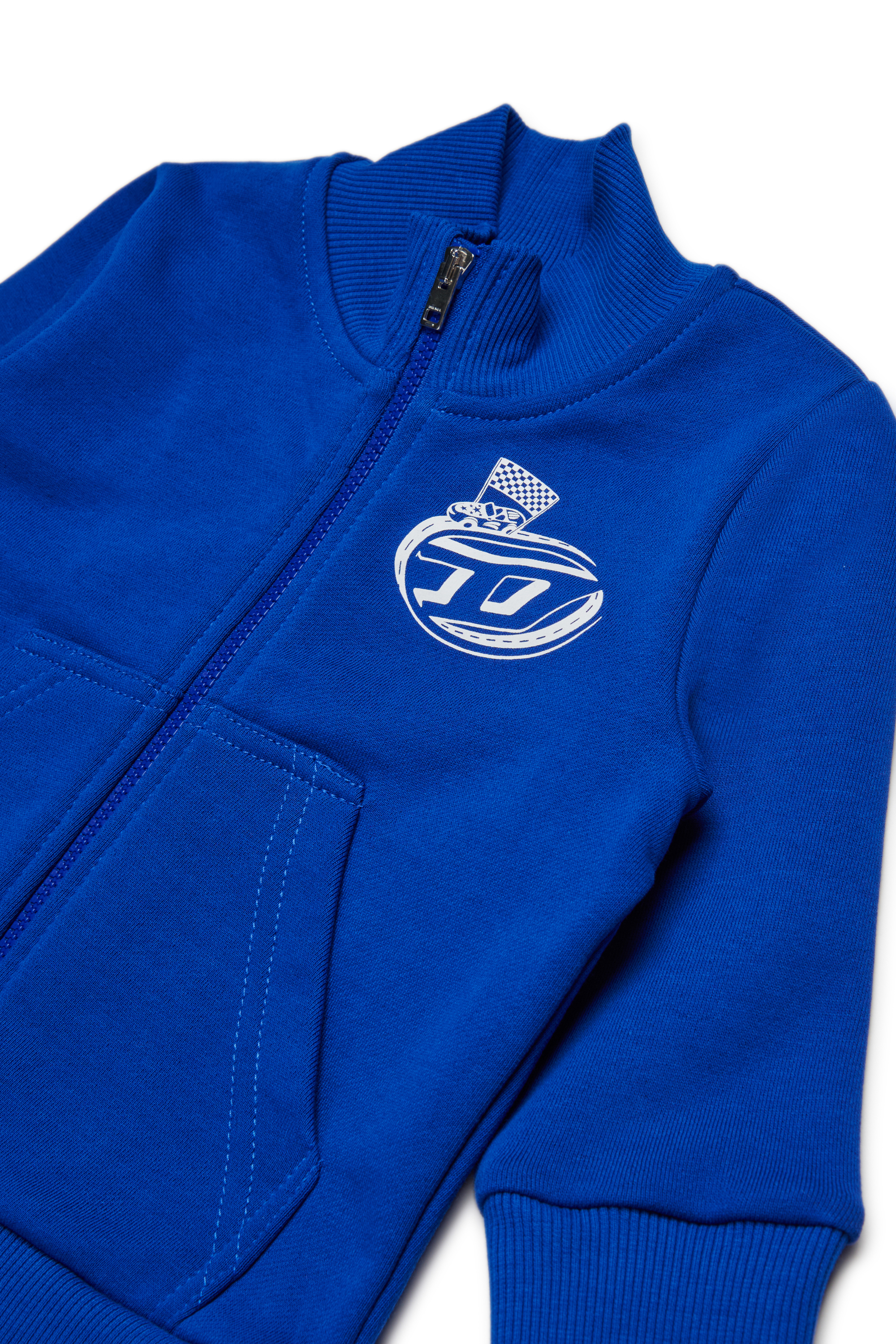 Diesel - SPINVIB, Man's Cotton zip-up sweatshirt in Blue - 3