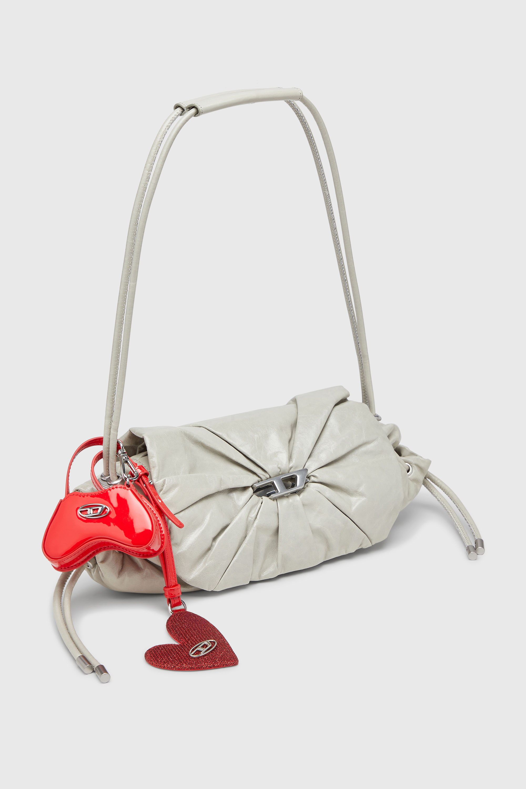 Diesel - PLAY MIRROR, Woman's Heart charm with logo in metal in Red - 4