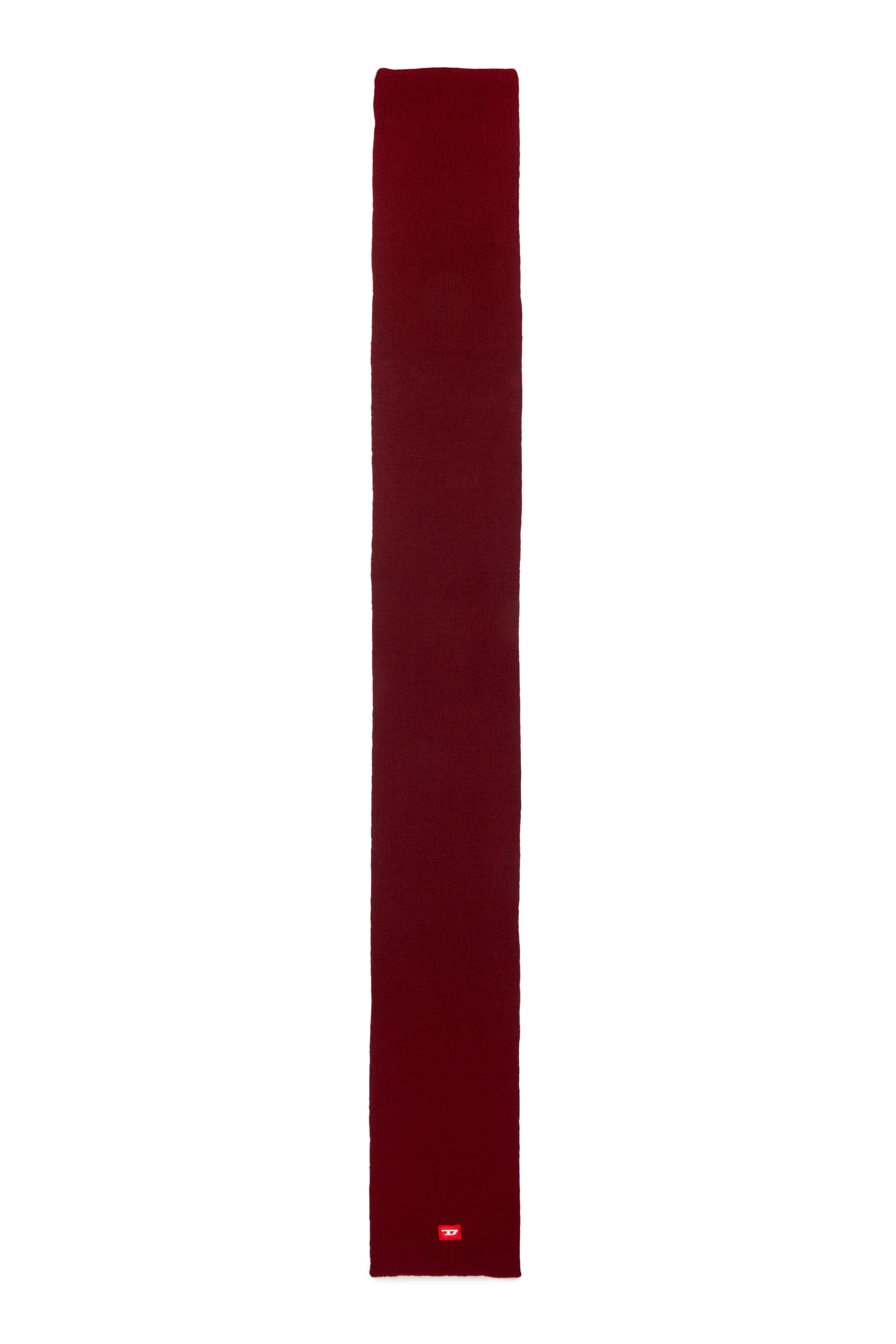 Diesel - RLOT, Unisex's Wool-blend scarf with D logo patch in Red - 2