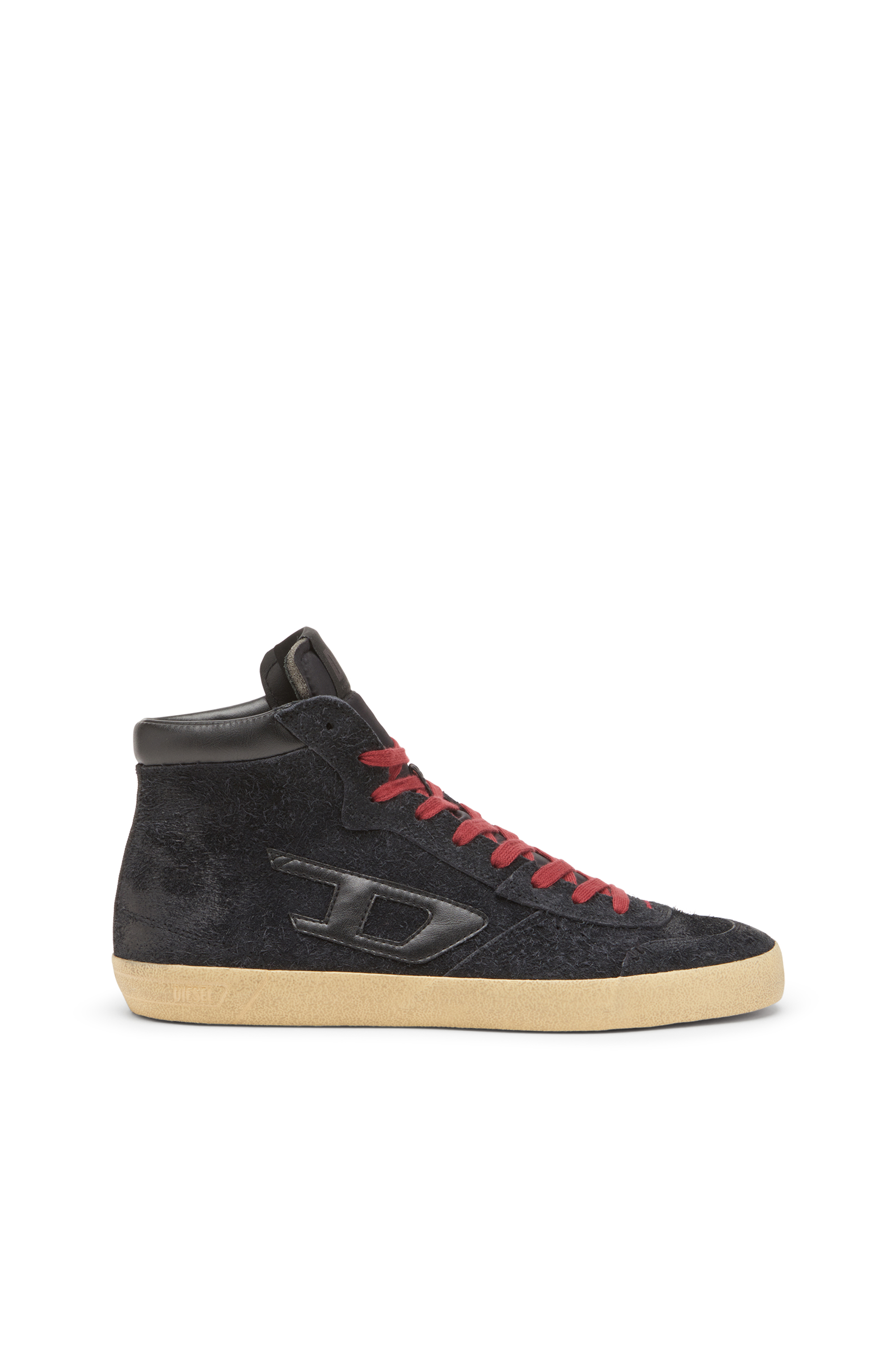 Diesel - S-LEROJI MID, Man's S-Leroji-High-top sneakers in hairy suede in Black - 1