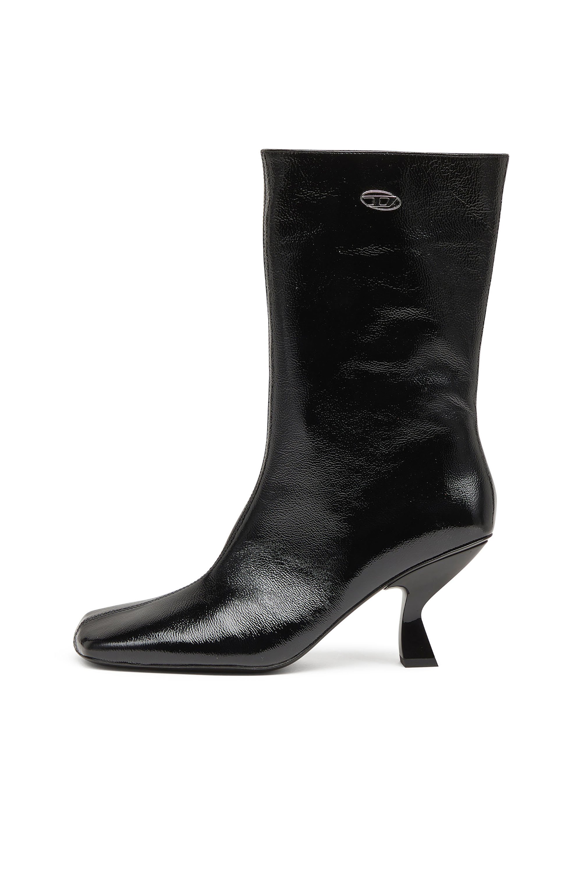 Diesel - D-AMBER TUBE 75, Woman's D-Amber-Square-toe ankle boots with naplak effect in Black - 2