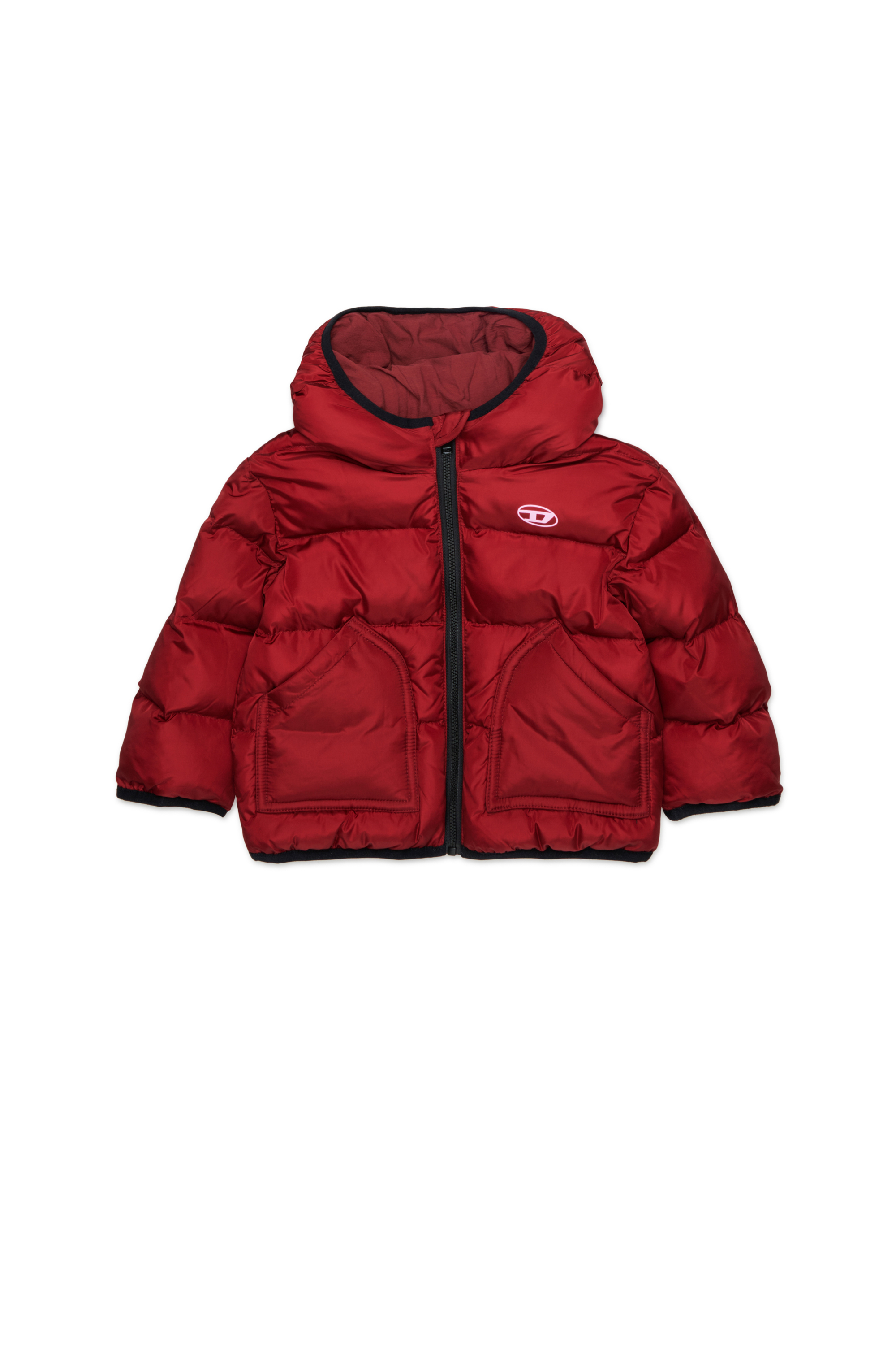 Diesel - JSIPB, Unisex's Puffer jacket with Oval D logo in Red - 1