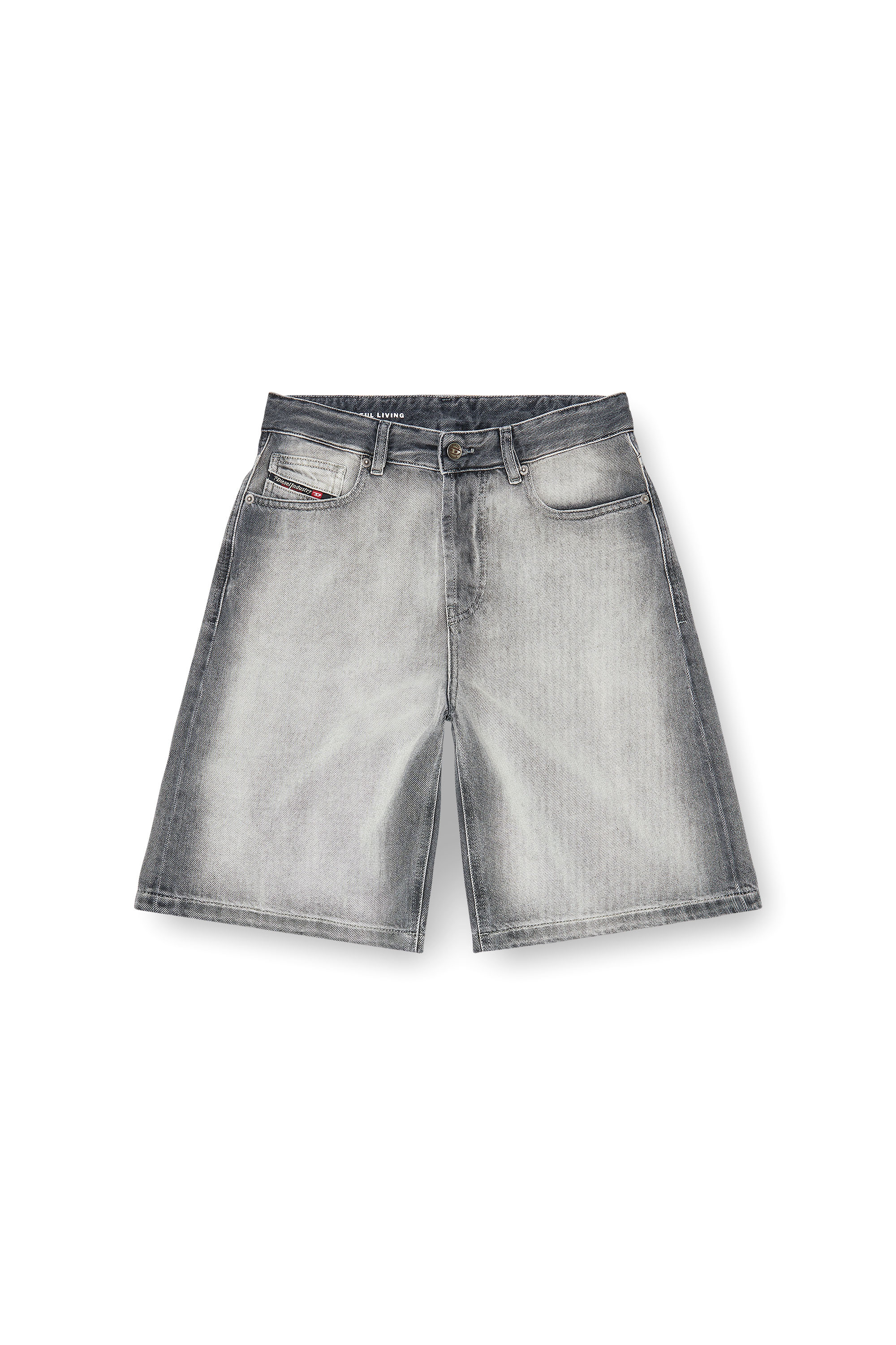 Diesel - DE-SIRE-SHORT-FSI, Woman's Shorts in soft skeleton denim in Grey - 2