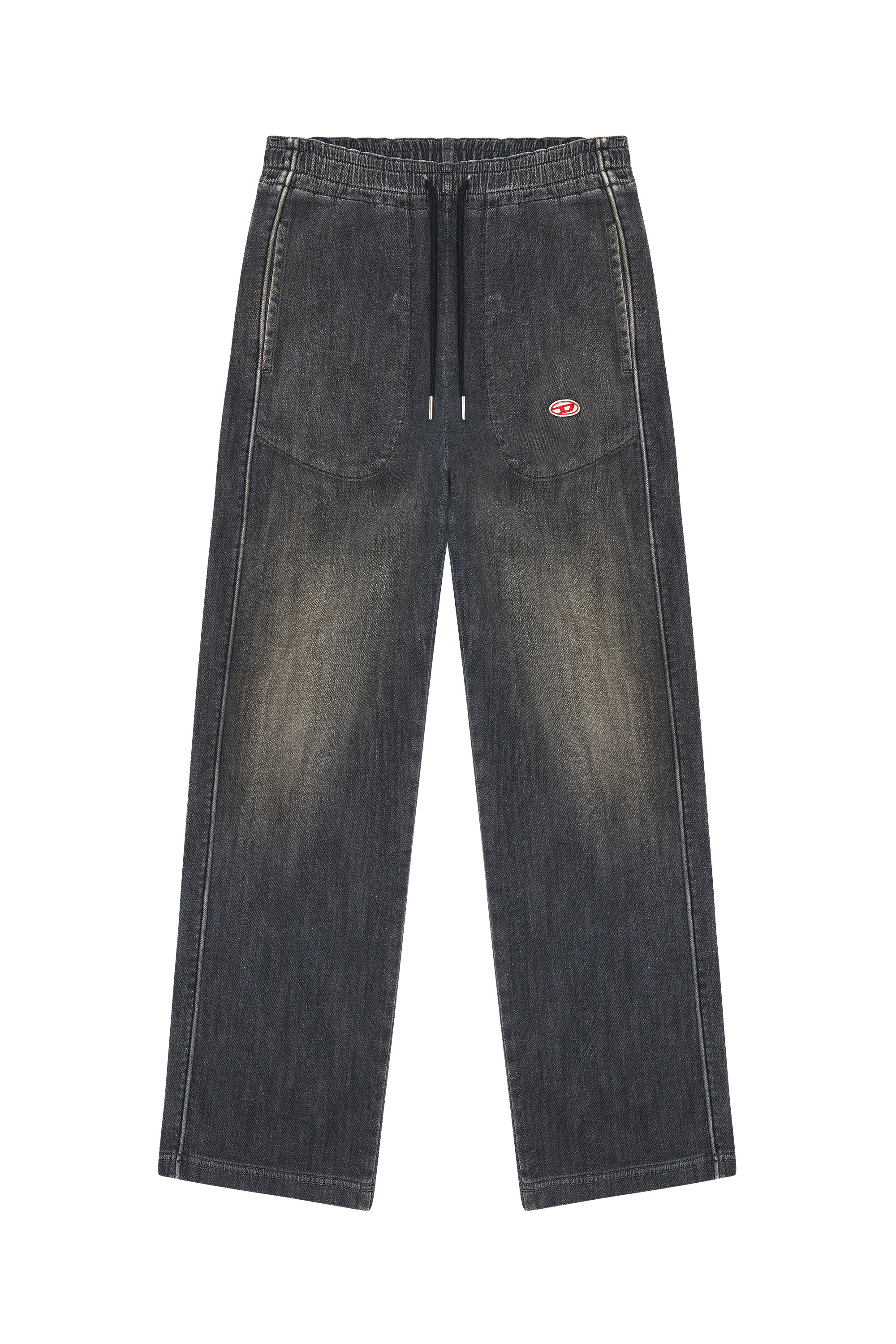 Diesel - D-Martians Track Denim 09E30 Straight, Black/Dark grey - Image 6
