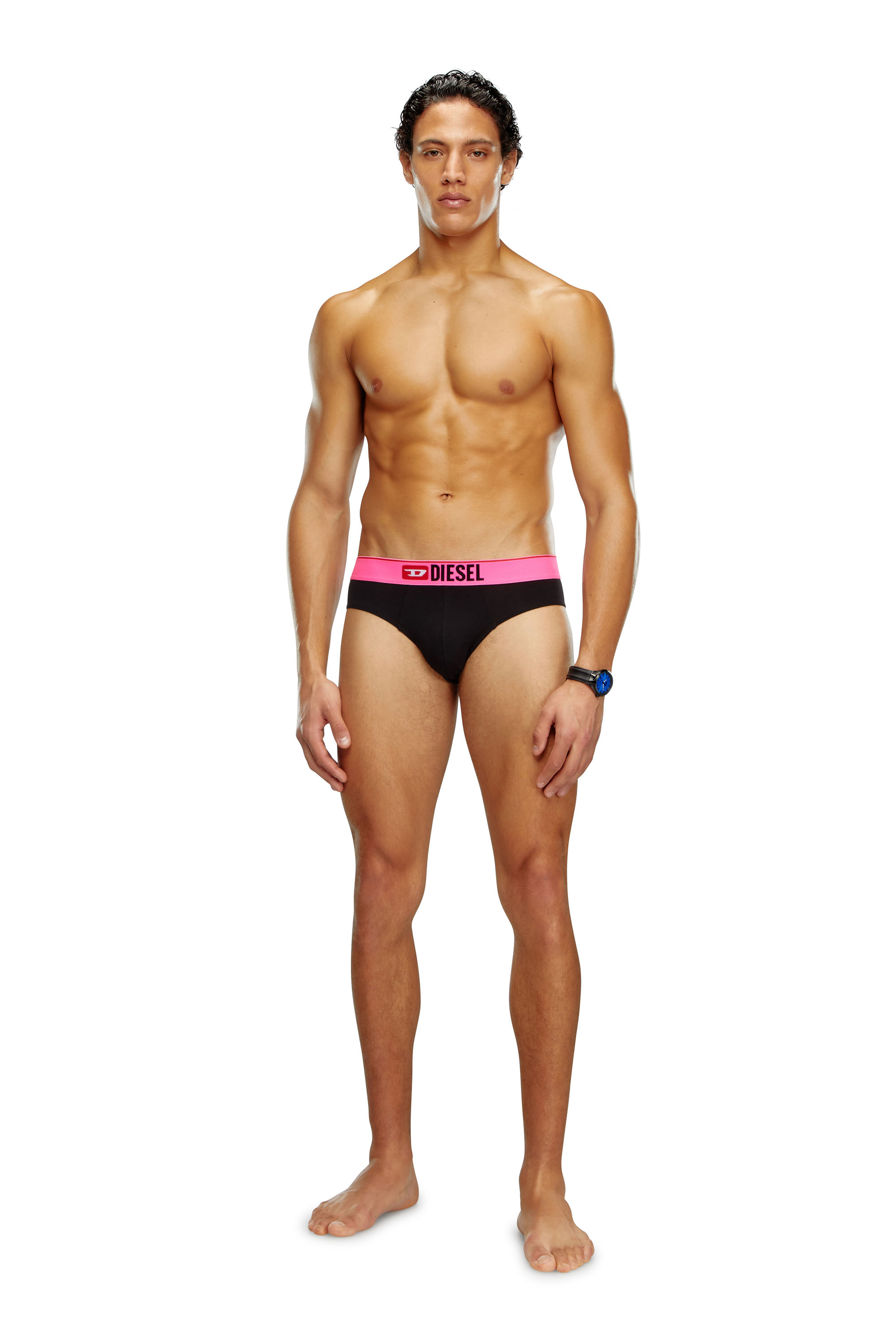 Diesel - UMBR-ANDRETHREEPACK, Man Three-pack briefs with pop-colour waist in Multicolor - Image 4