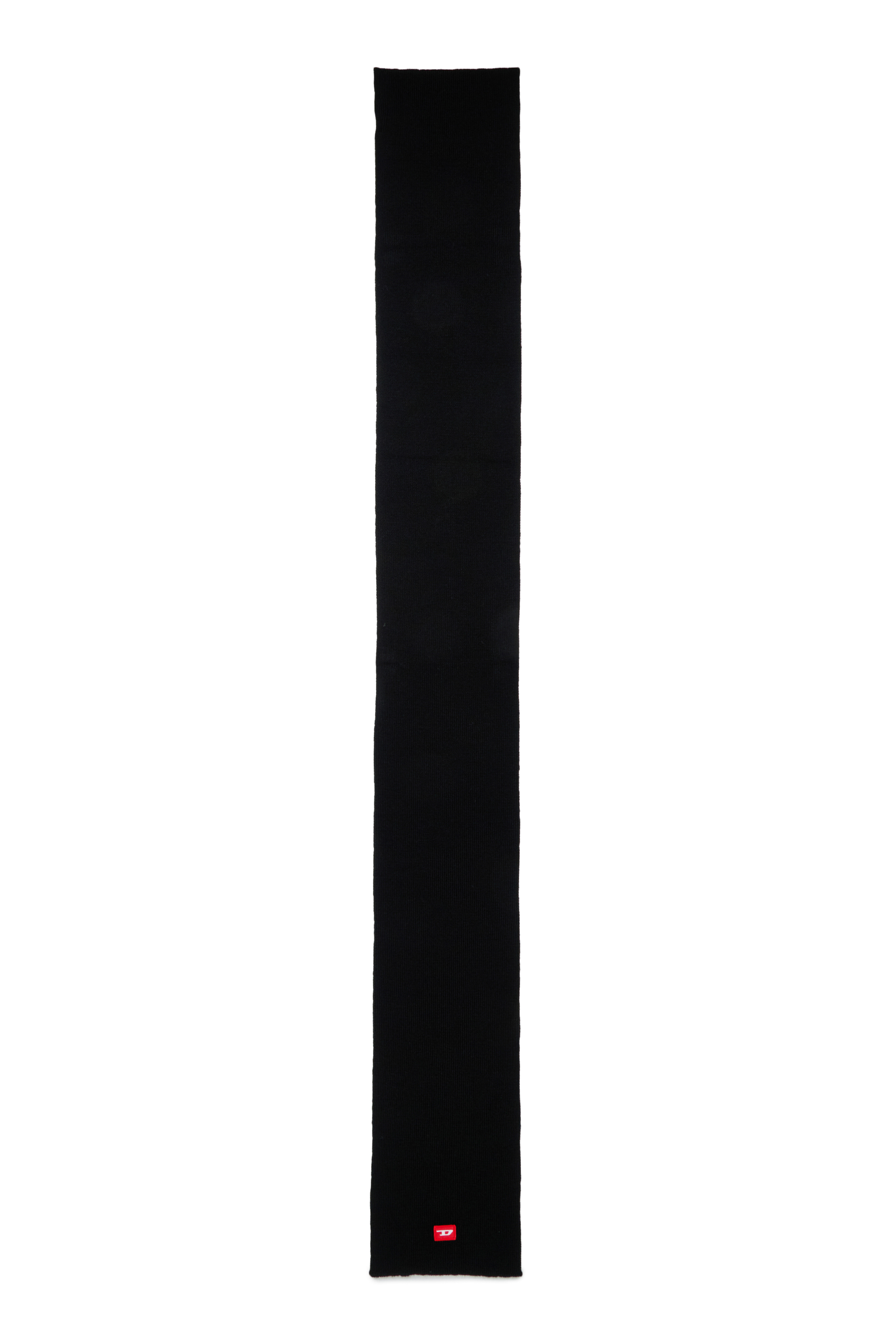 Diesel - RLOT, Unisex's Wool-blend scarf with D logo patch in Black - 2