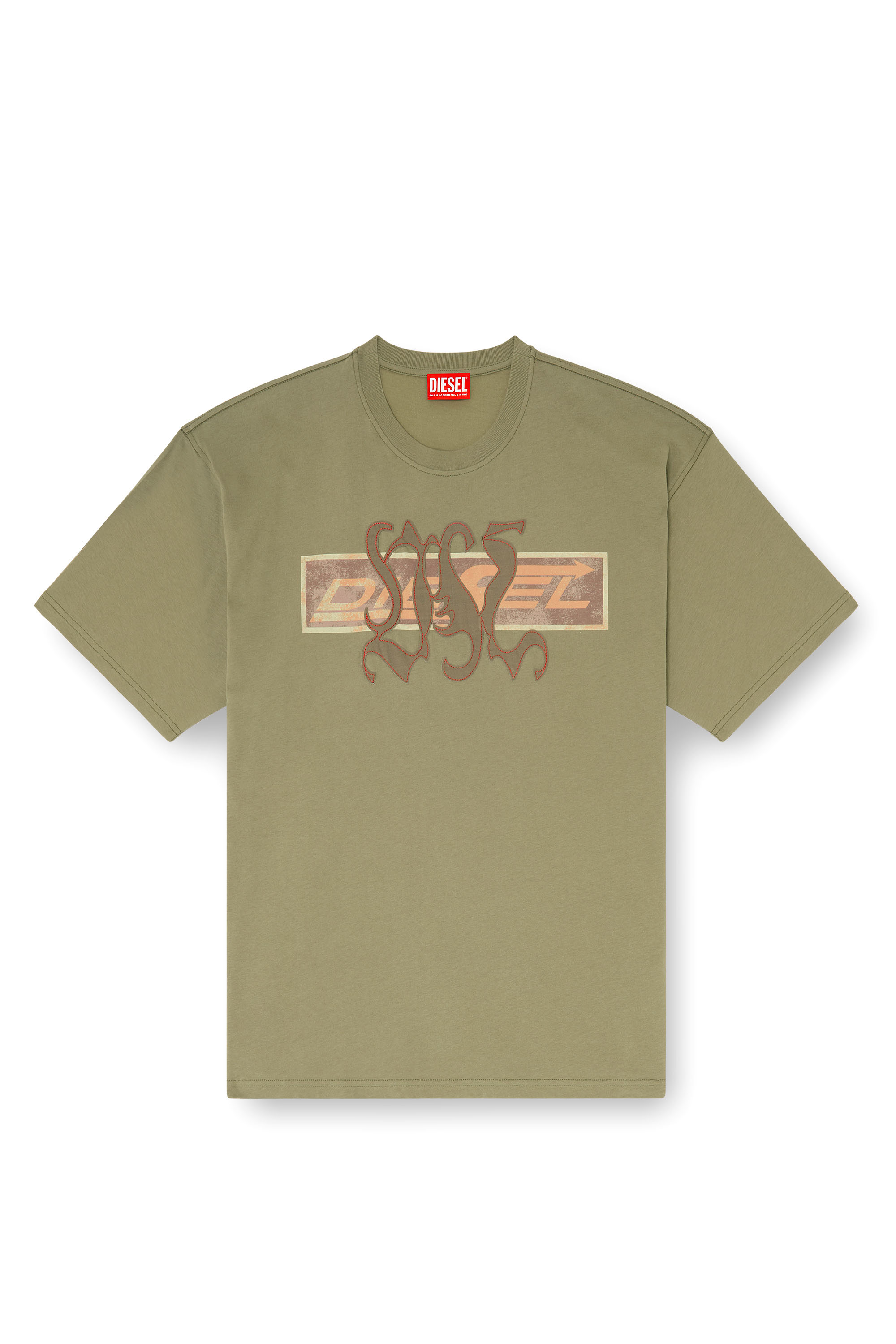 Diesel - T-BOXT-AA17, Man's T-shirt with graphic print and patches in null - 3