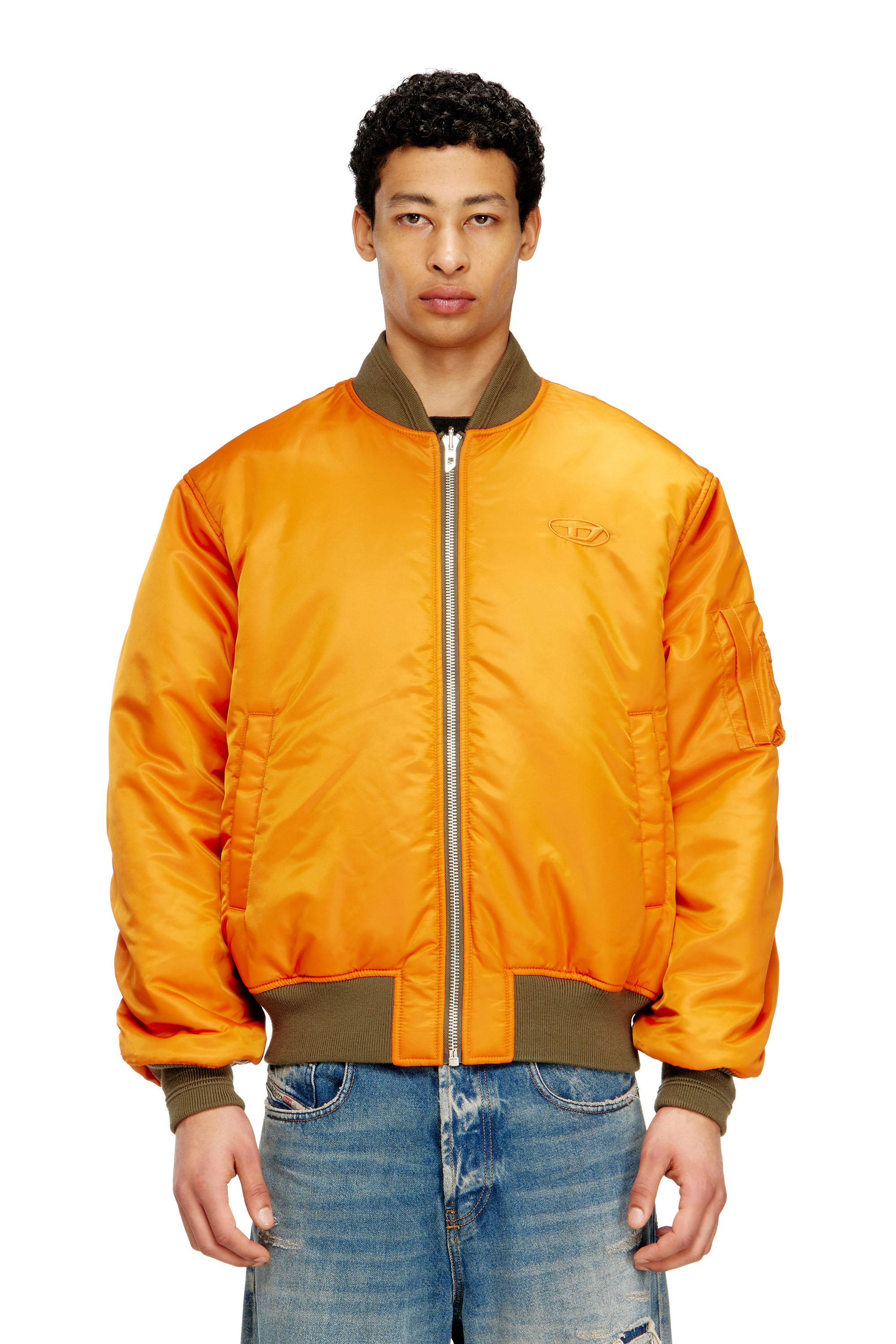 Men's Padded bomber jacket with Oval D embroidery | Multicolor