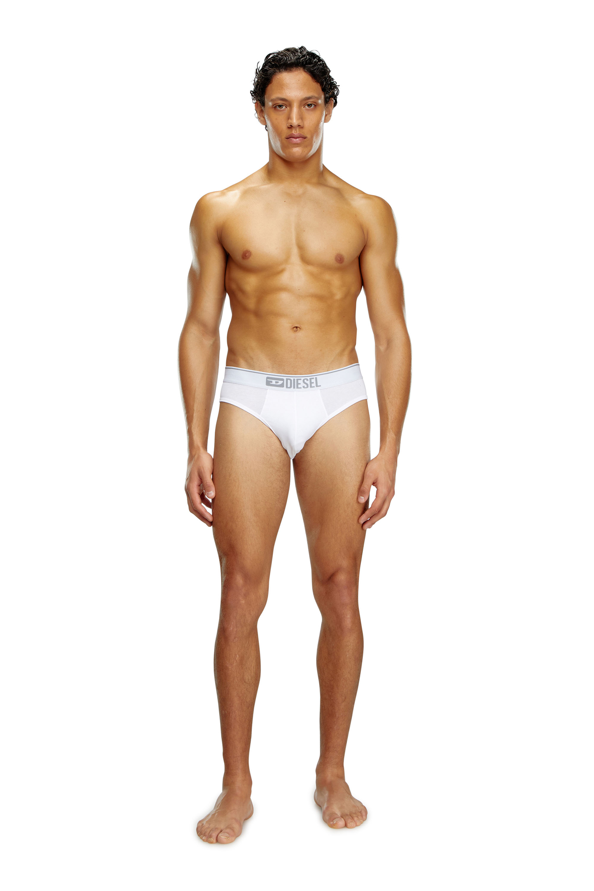Diesel - UMBR-ANDRETHREEPACK, Man's Three-pack of plain logo briefs in White/Black - 1