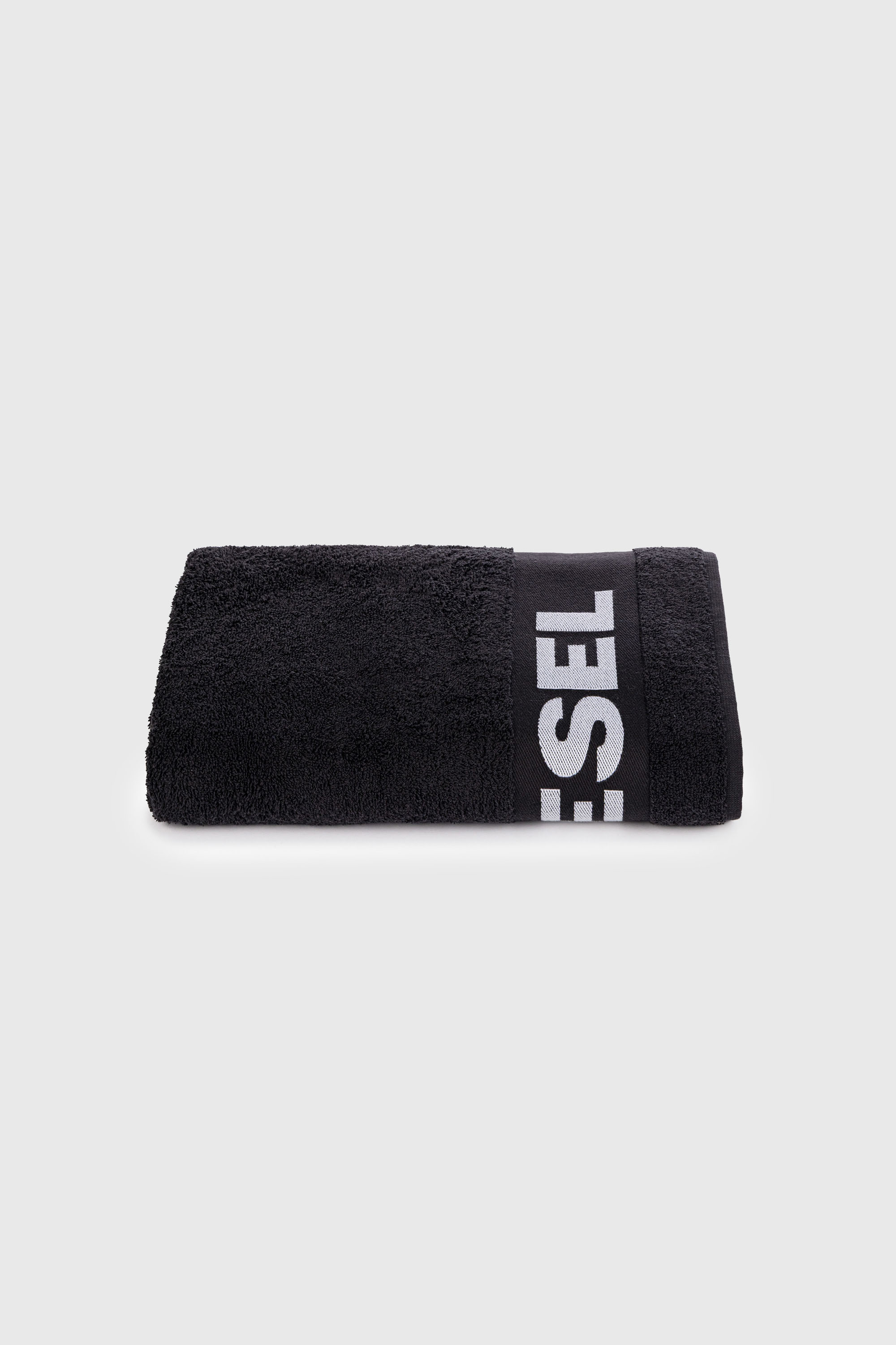 Diesel - 1015215 LOGO-COTTON TOWEL 100X180 BLACK, Unisex's Logo-Cotton Terry Towel in Black - 1